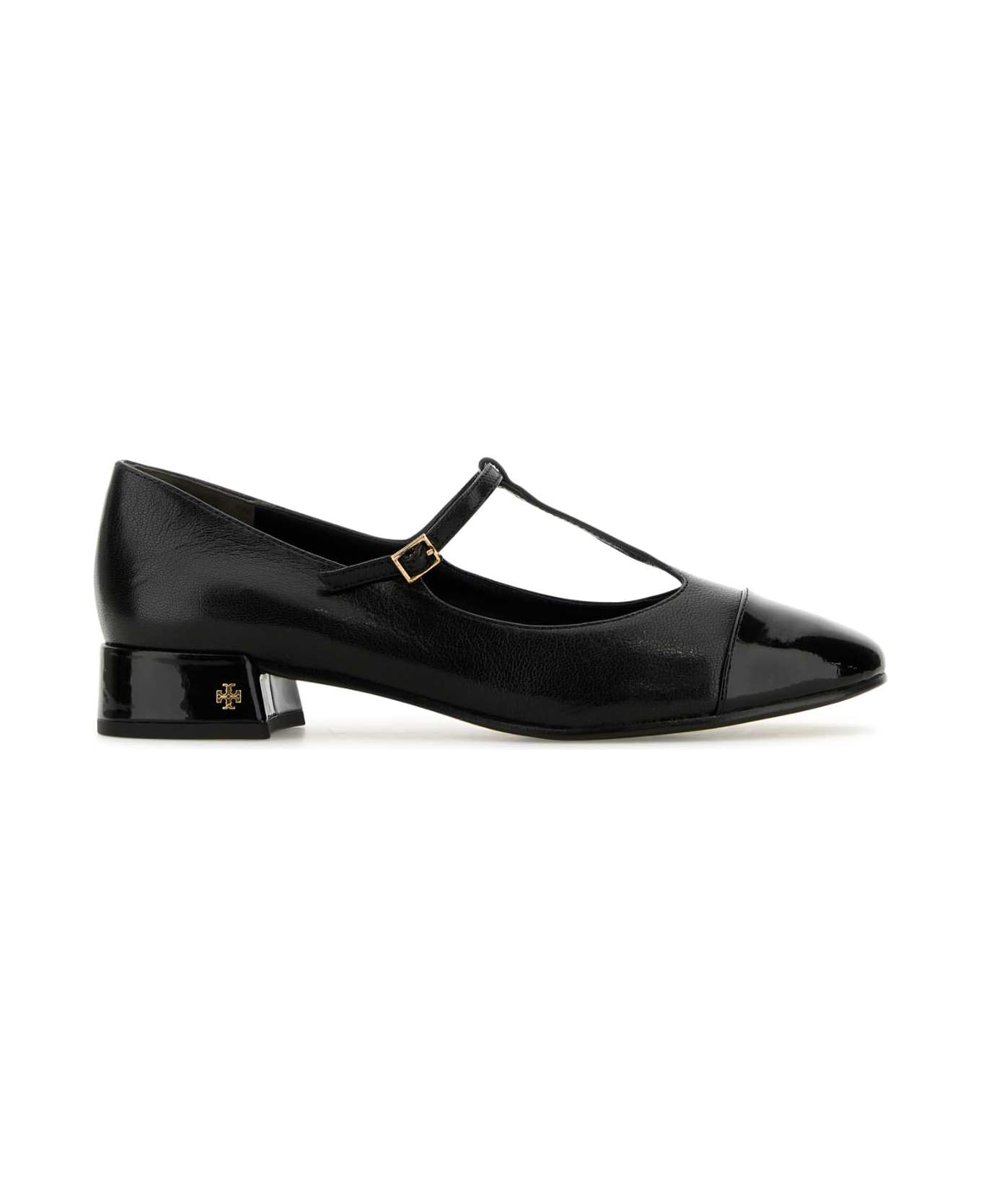 Tory Burch Black Leather Ballerinas - NERO