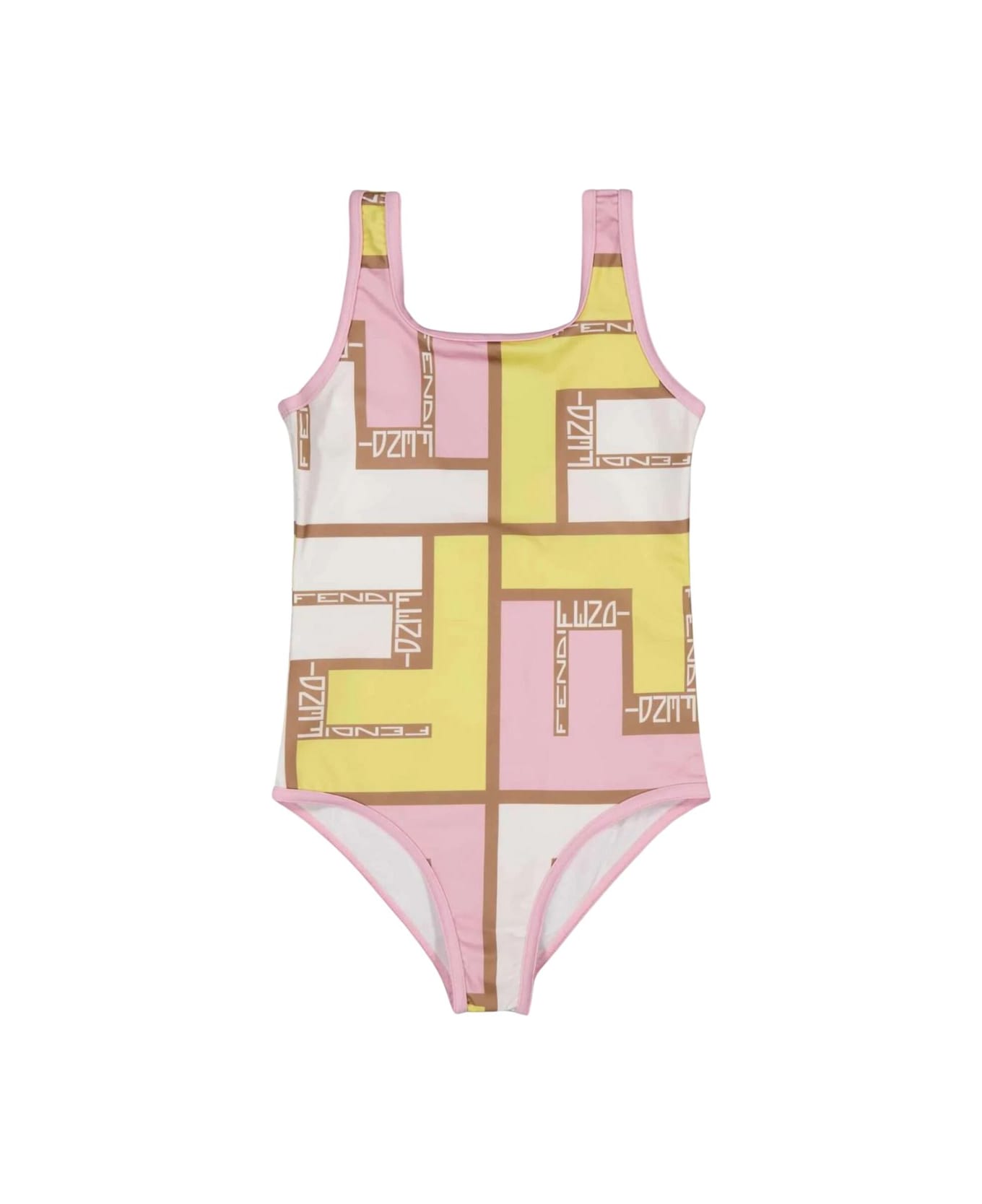 Fendi Puzzle Swimsuit - Oq Pink