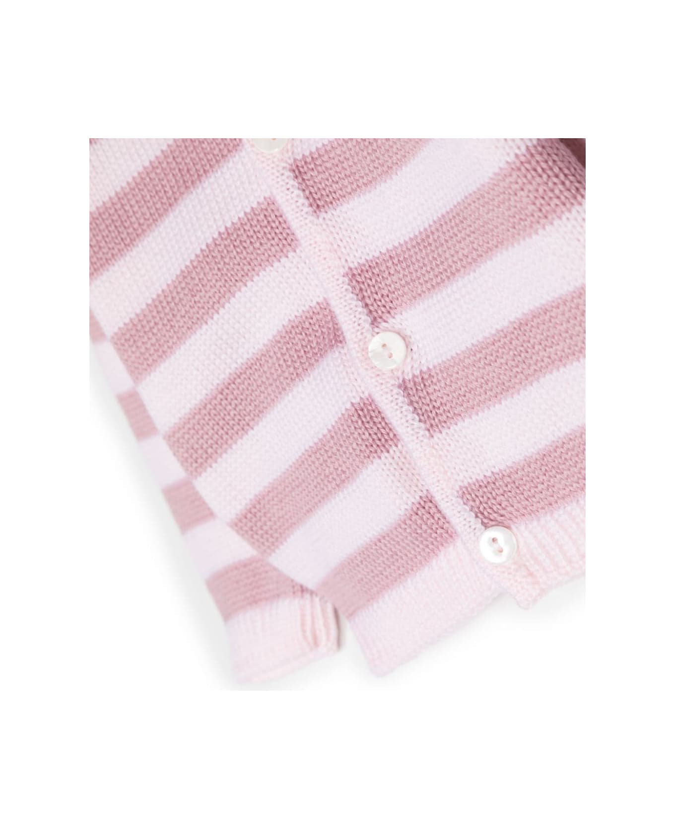 Little Bear Striped Cardigan - Pink