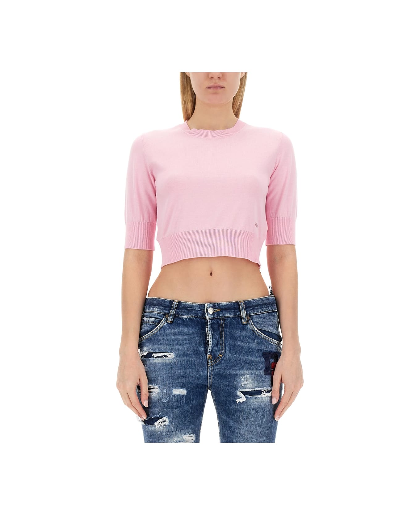 Dsquared2 Cropped Shirt - PINK