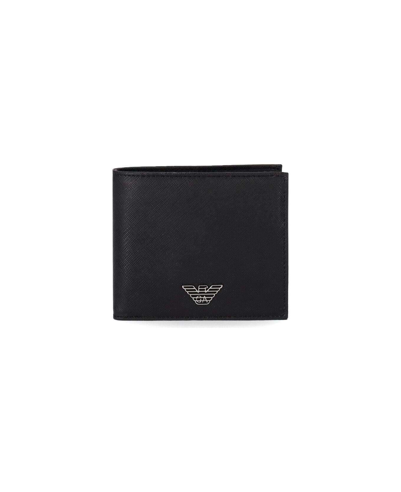 Emporio Armani Eagle Plaque Wallet - Nero