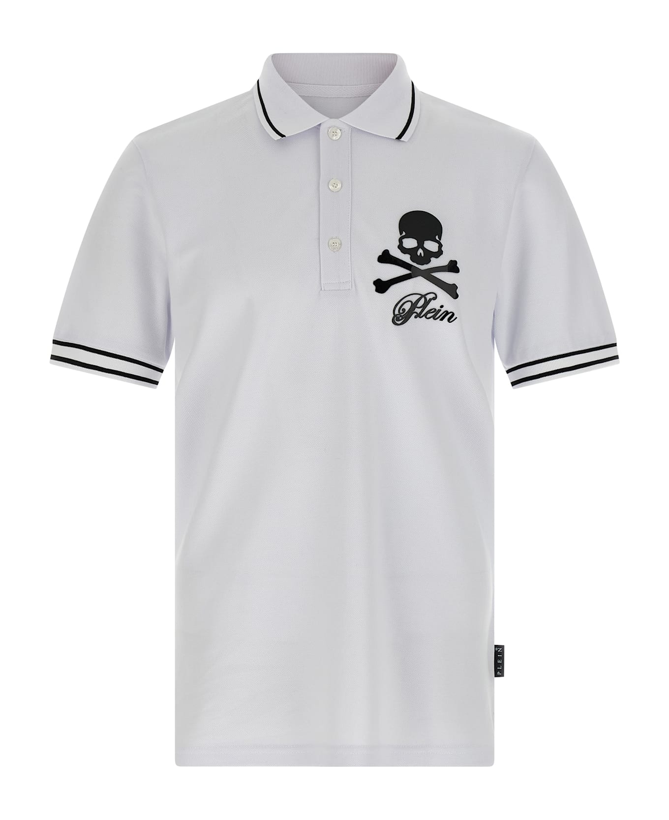 Philipp Plein 'skull & Bones' Polo Shirt - White/Black