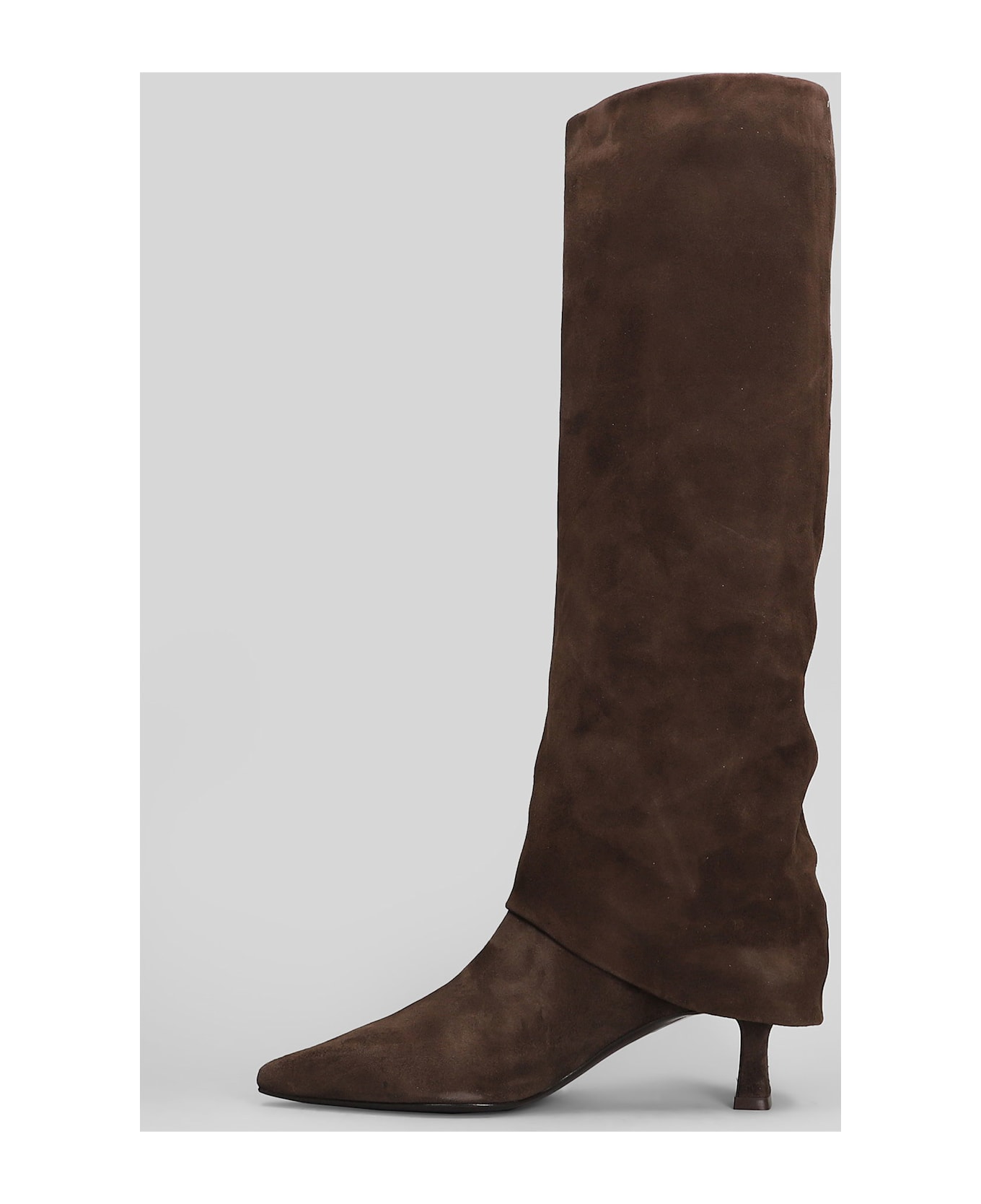 The Seller High Heels Boots In Dark Brown Suede - dark brown