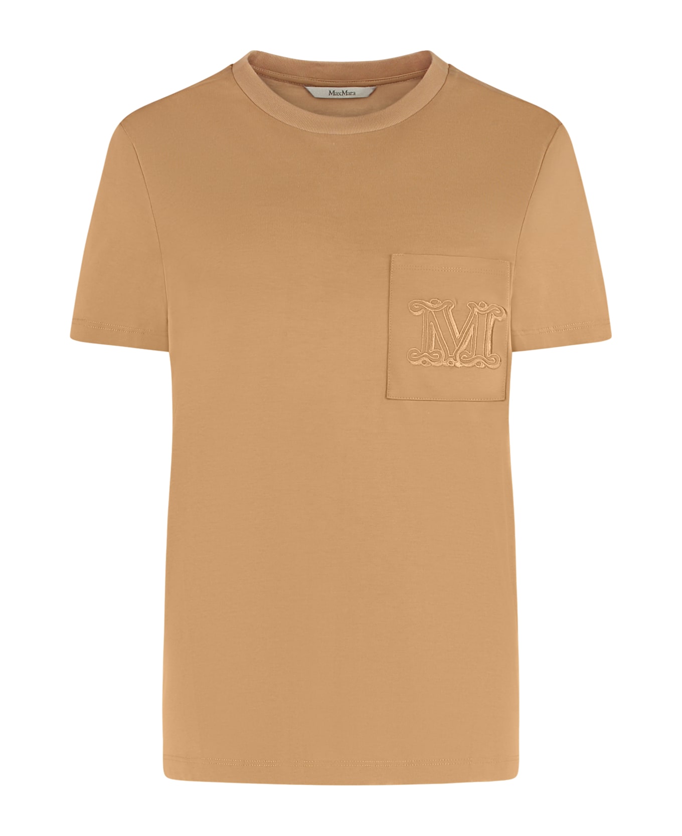 Max Mara Papaia Cotton Crew-neck T-shirt - Camel