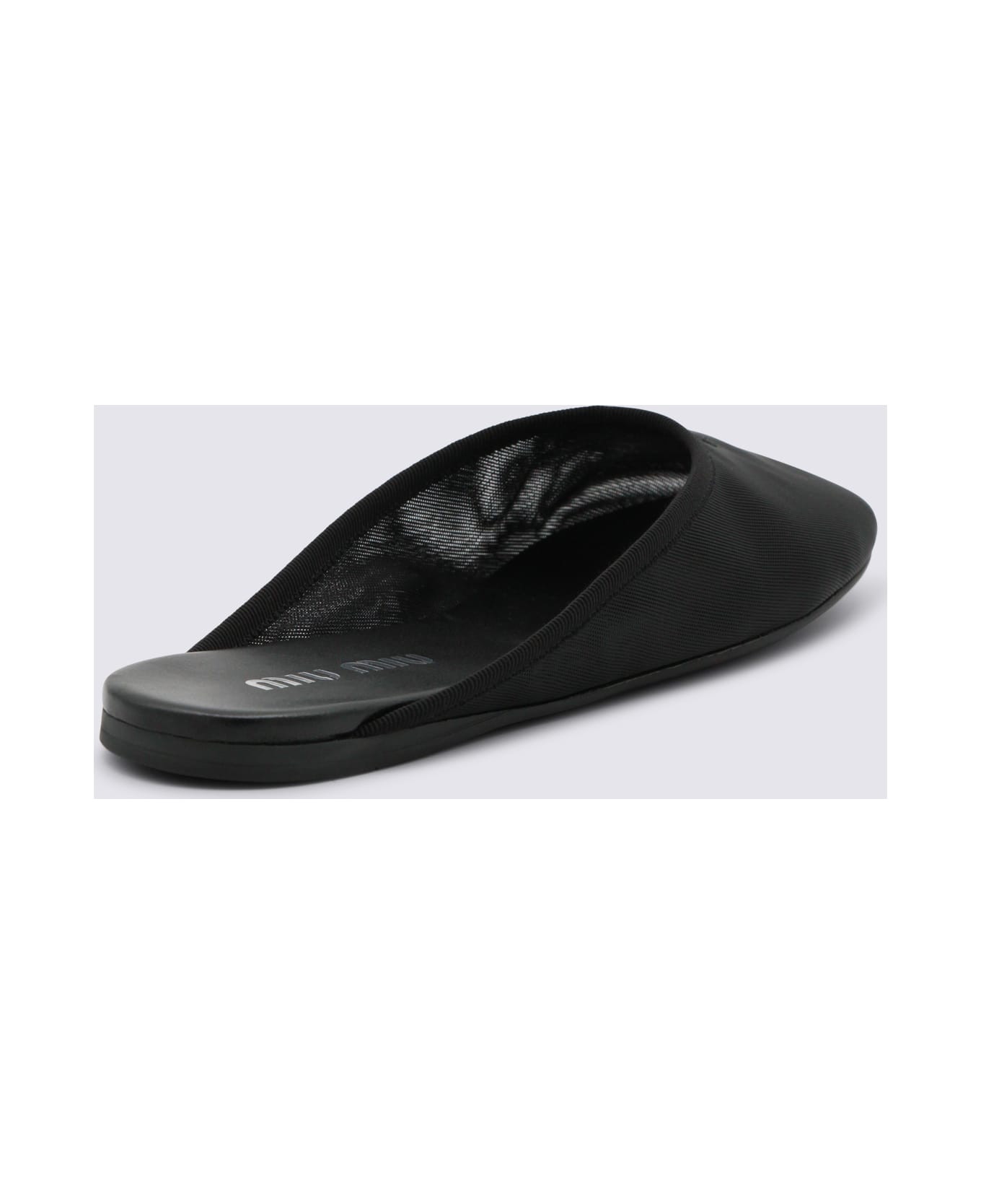 Miu Miu Black Leather Flats - Black