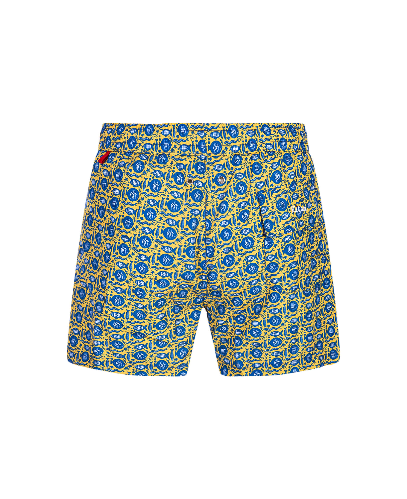 Kiton Yellow Swim Shorts With Fish Pattern - Yellow