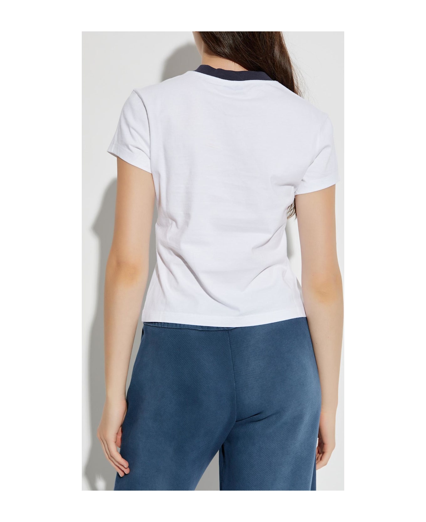 Off-White T-shirt With Logo - White E Blue Iris