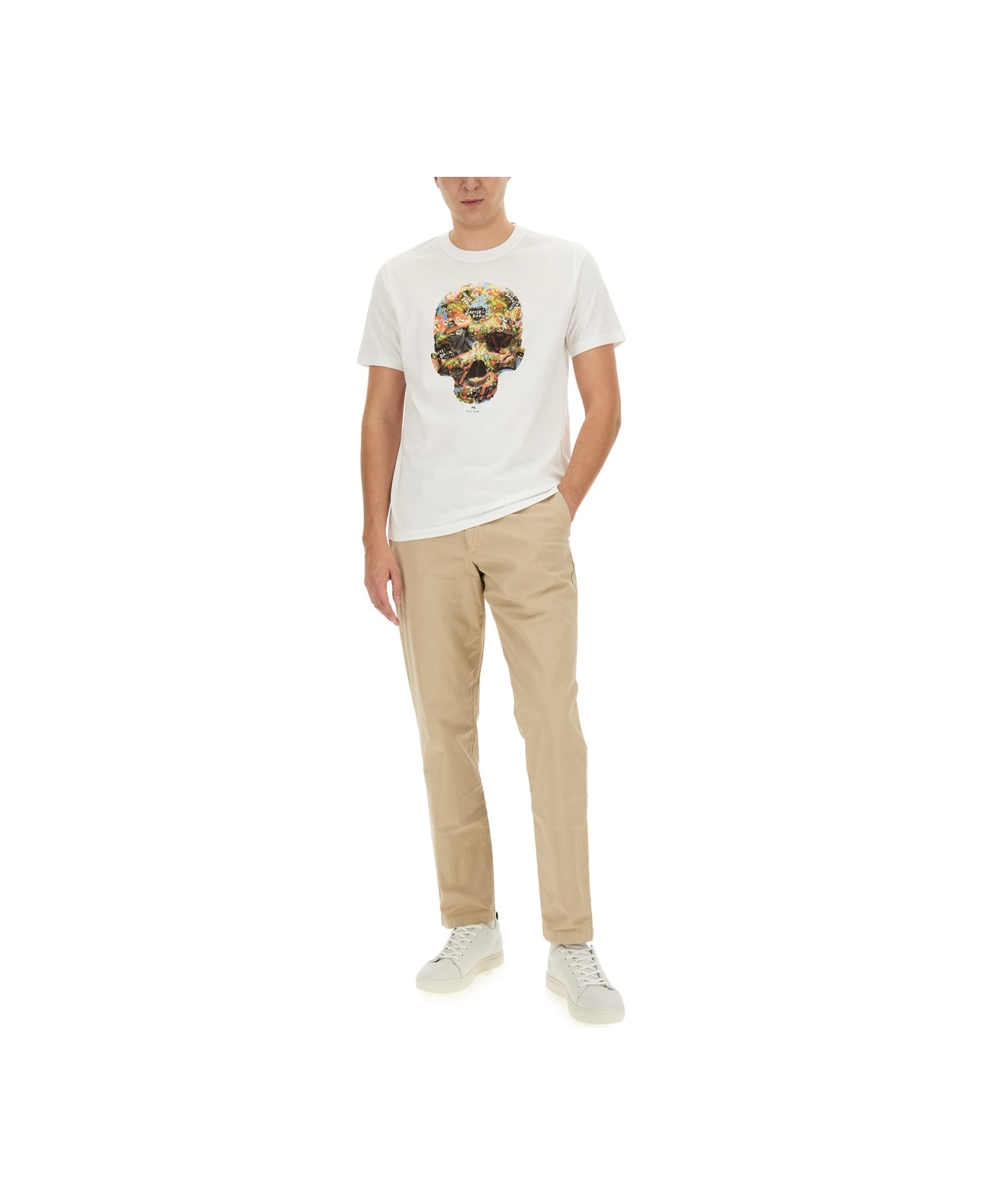 PS by Paul Smith Skull Print T-shirt - WHITE