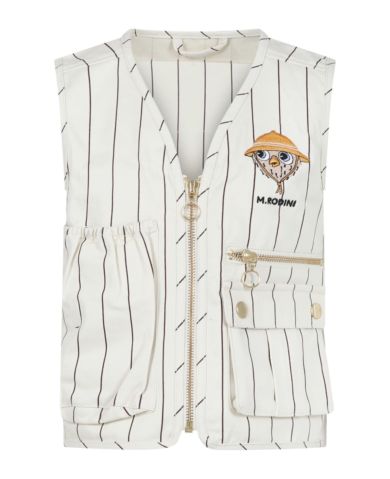 Mini Rodini Ivory Vest For Boy - Ivory コート＆ジャケット