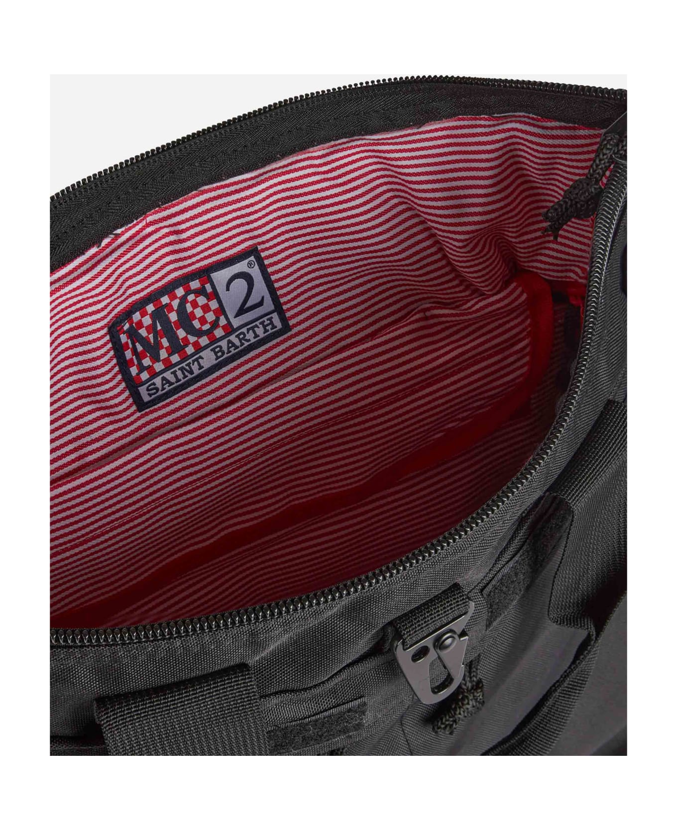 MC2 Saint Barth Black Technic Fabric Backpack Helmut - BLACK