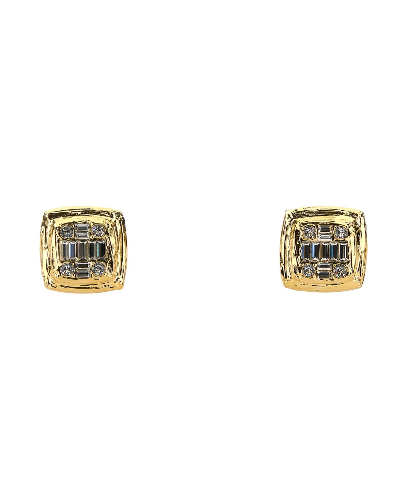 Amina Muaddi Embellished Metal Jeanne Earrings - WHTGOLD