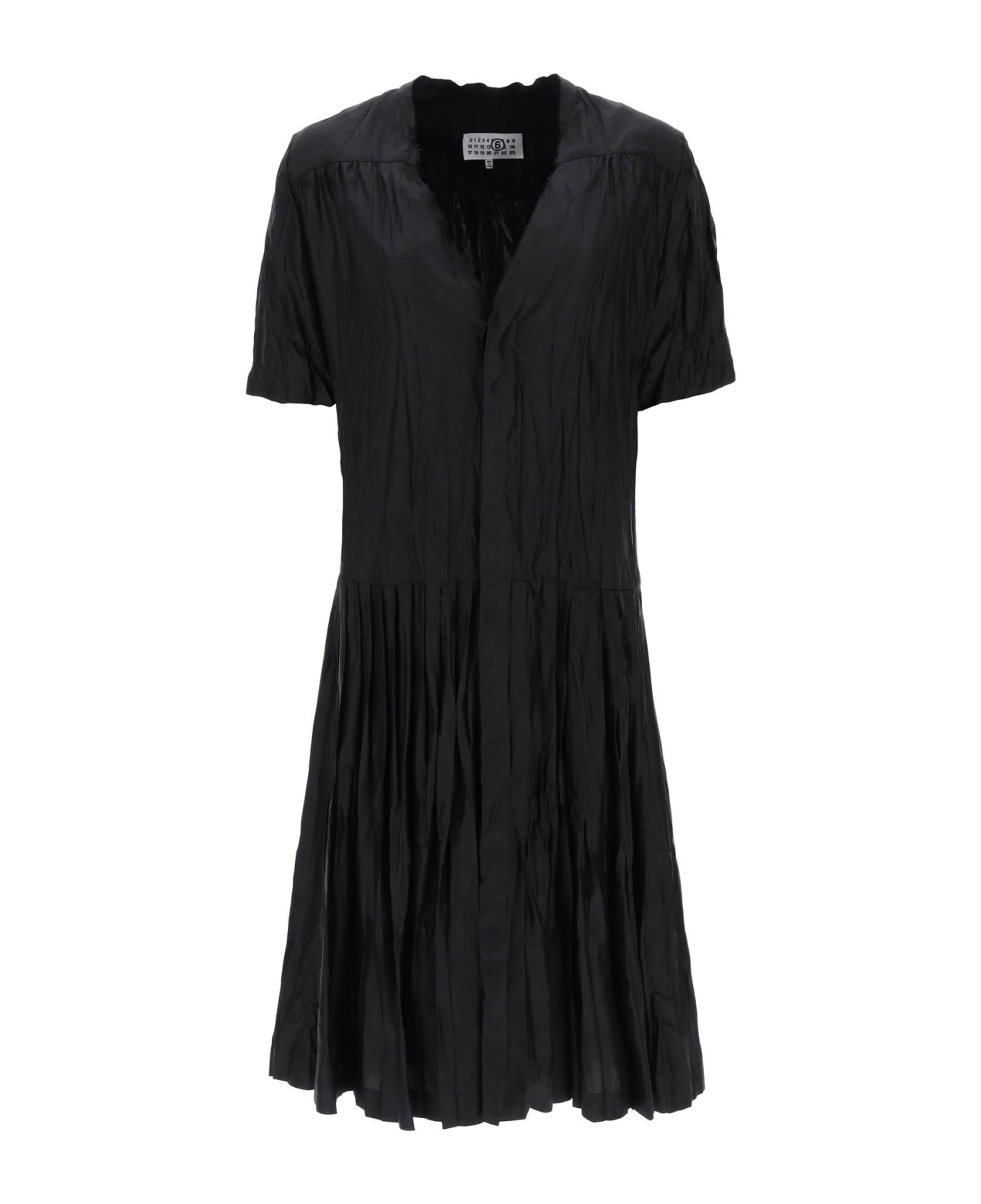 MM6 Maison Margiela Jacquard Shirt Dress - BLACK (Black)