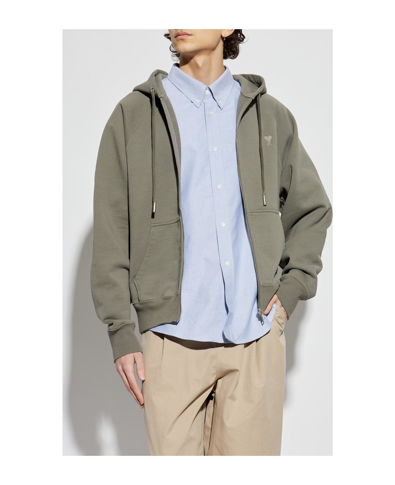Ami Alexandre Mattiussi Sweatshirt With Logo - GREEN