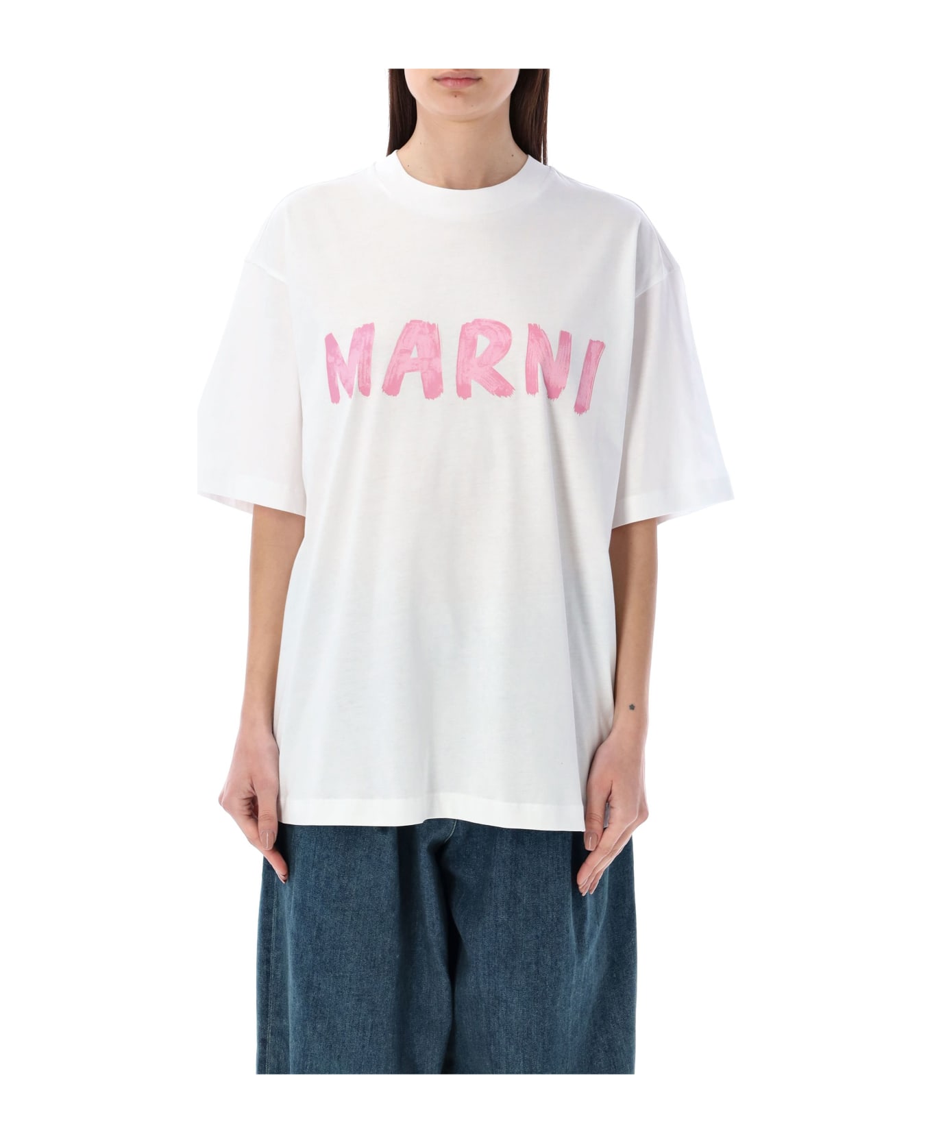 Marni Logo T-shirt - LILY WHITE