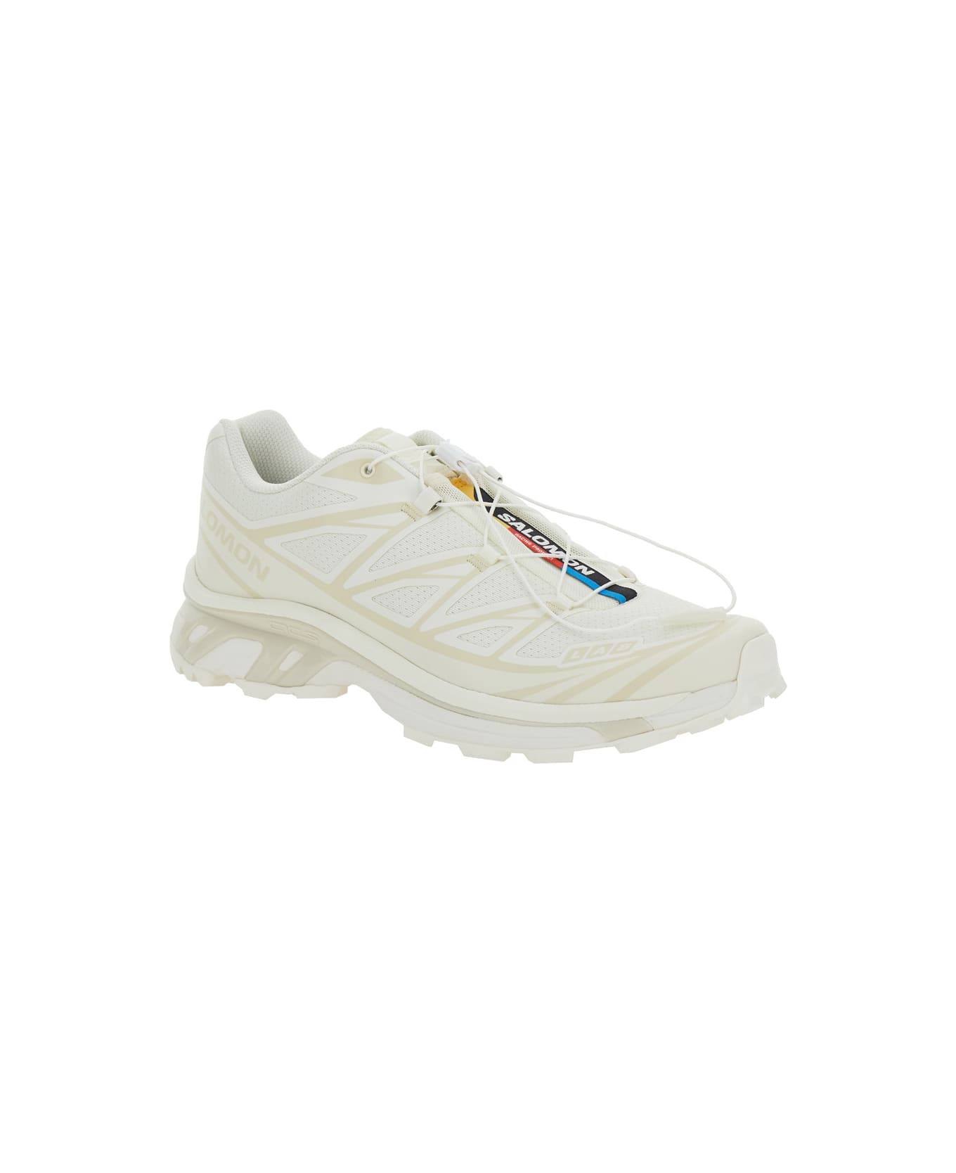 Salomon 
xt-6 S/lab
 White Sneakers With Drawstring In Mesh And Tech Fabric - White