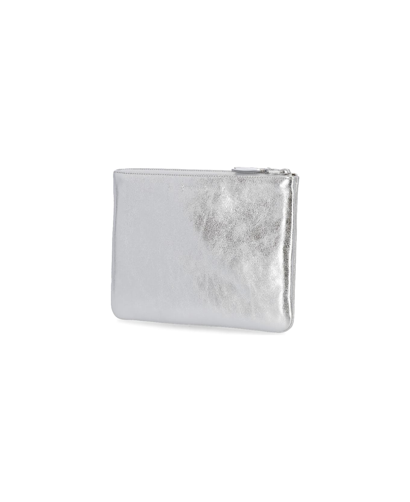 Comme des Garçons Wallet Leather Pochette - Silver 財布