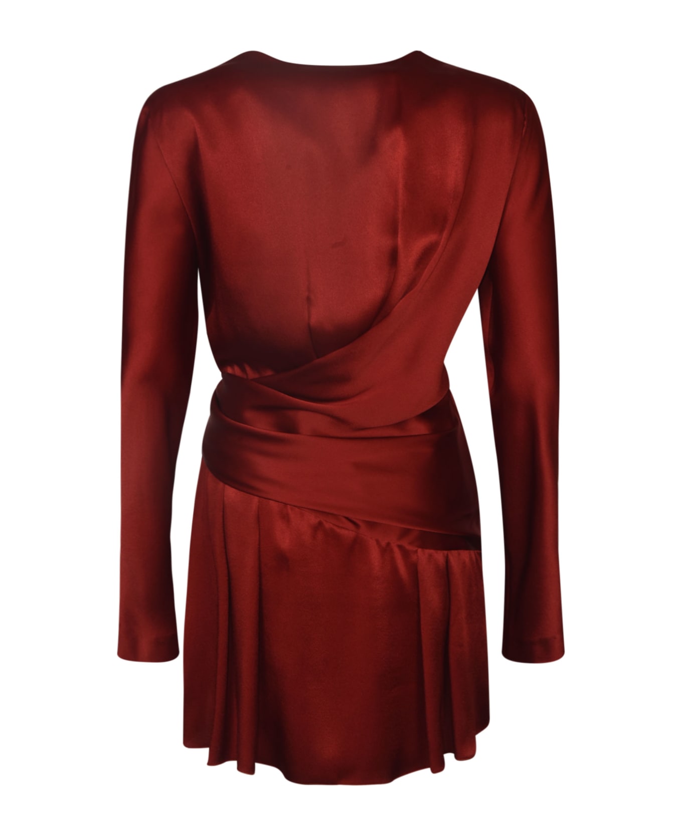 Alberta Ferretti Tie-waist Wrap Short Dress - Bordeaux ワンピース＆ドレス