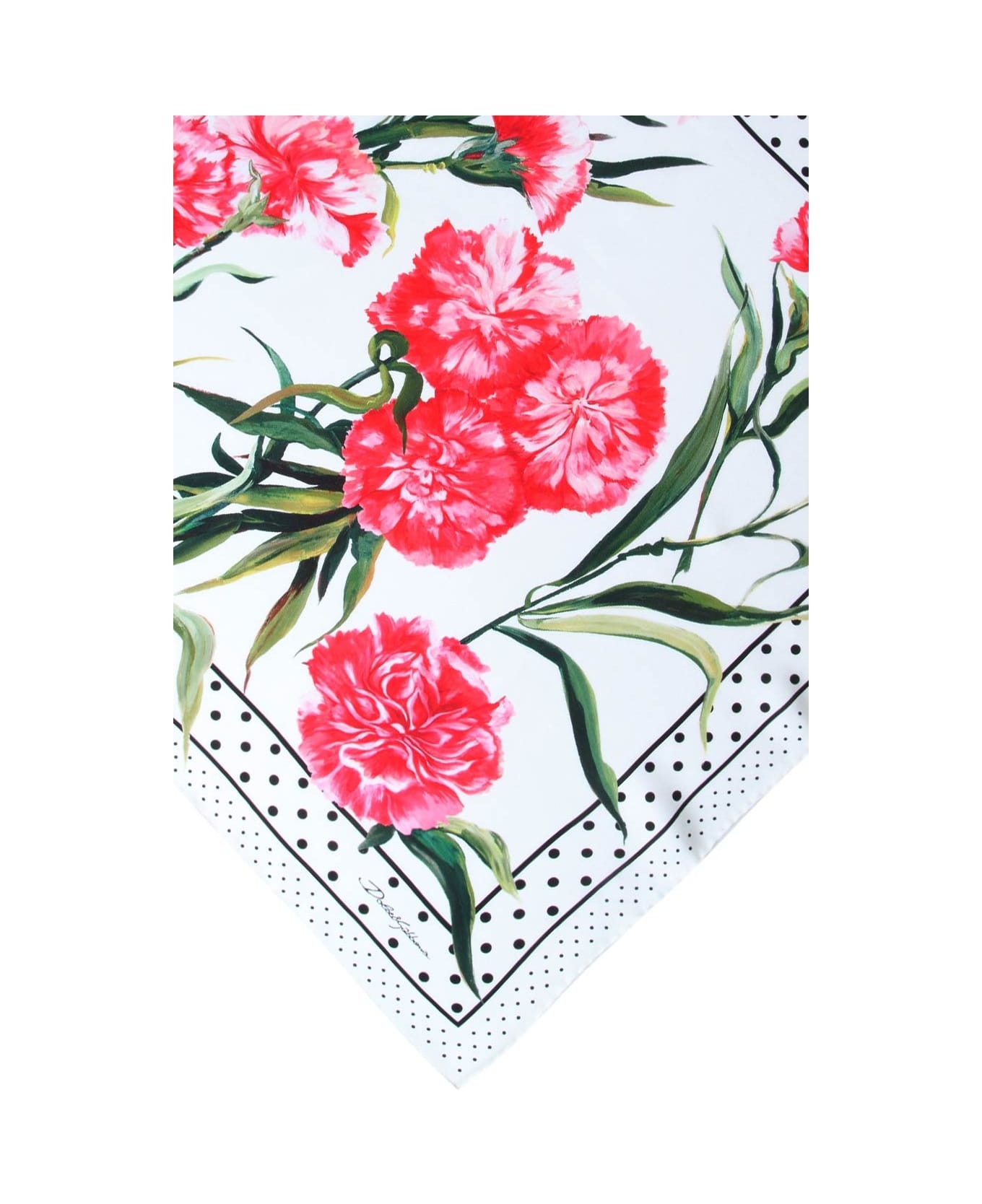 Dolce & Gabbana Silk Foulard With Floral Print - Multicolor