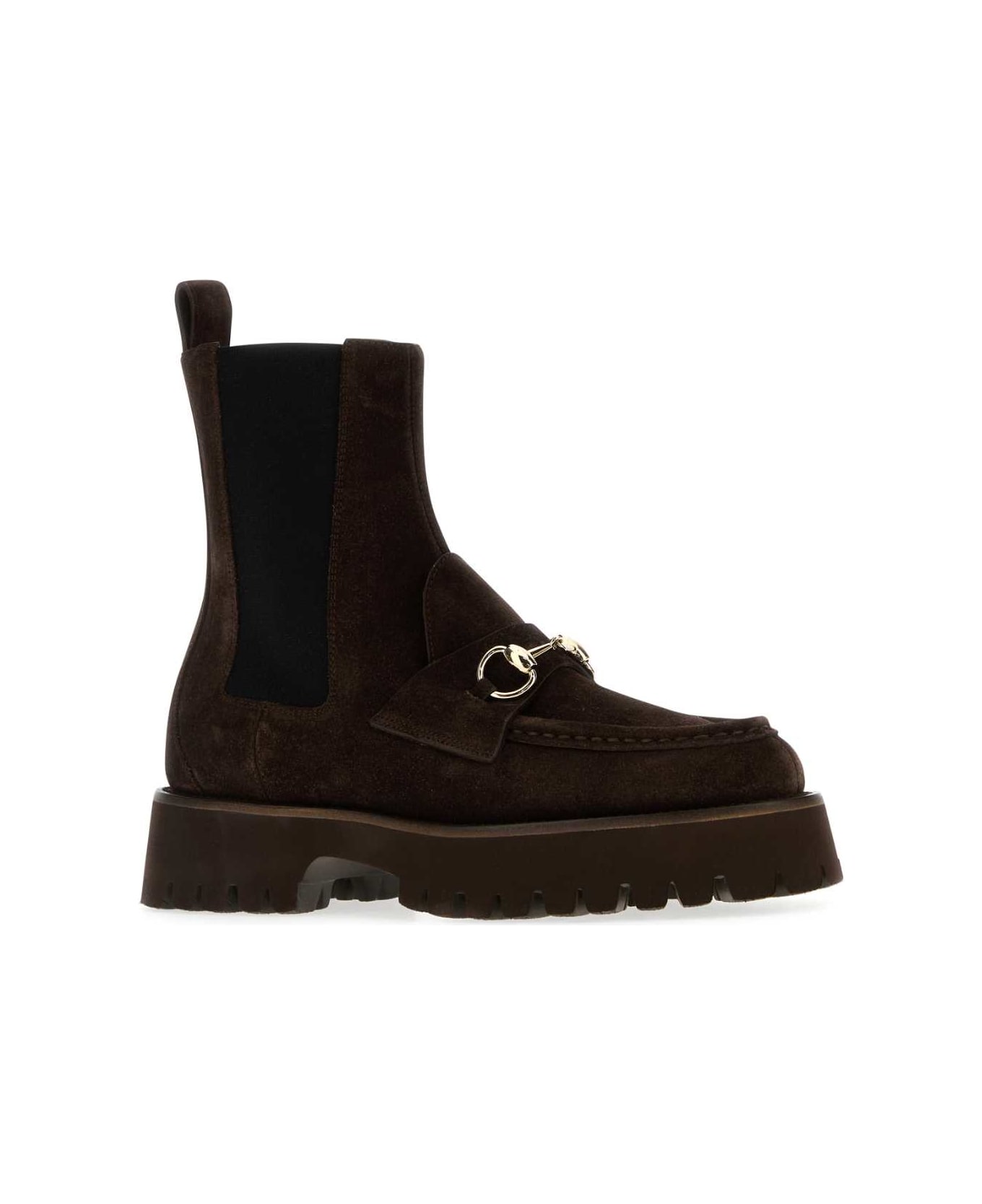 Gucci Brown Suede Ankle Boots - BROWN