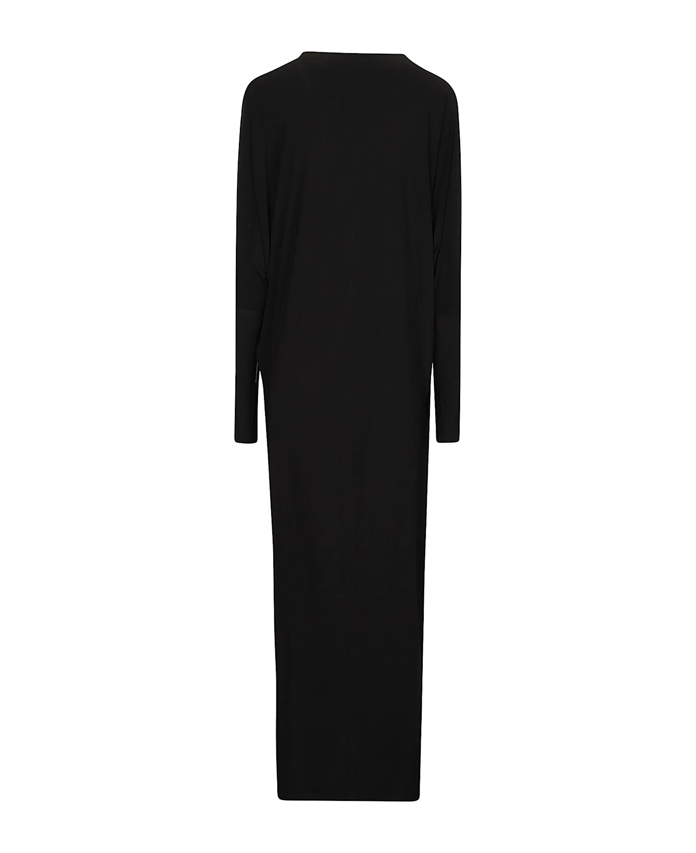 Norma Kamali Dolman Wrap Side Slit Dress - Black