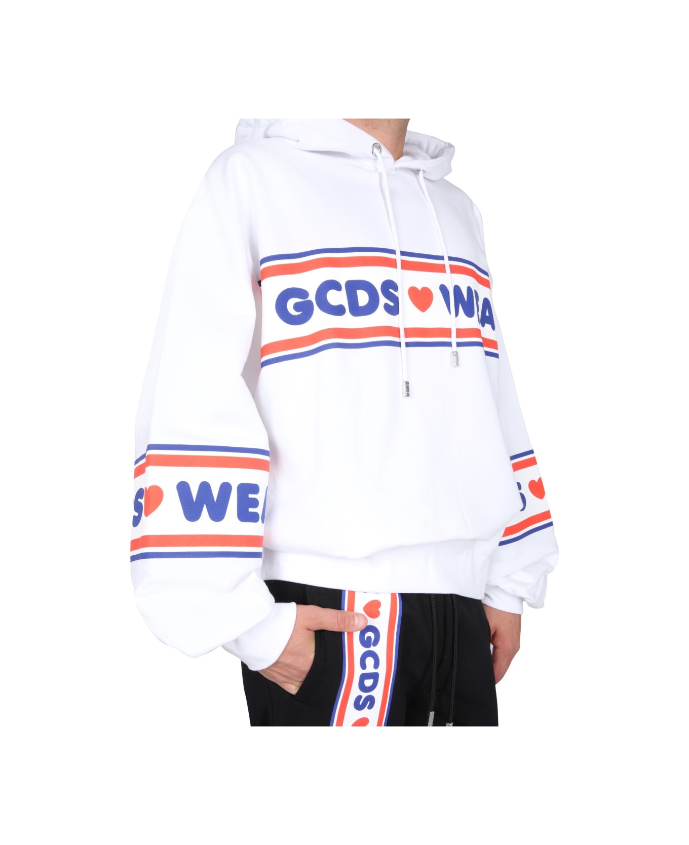 GCDS "cute Tape" Logo Sweatshirt - WHITE