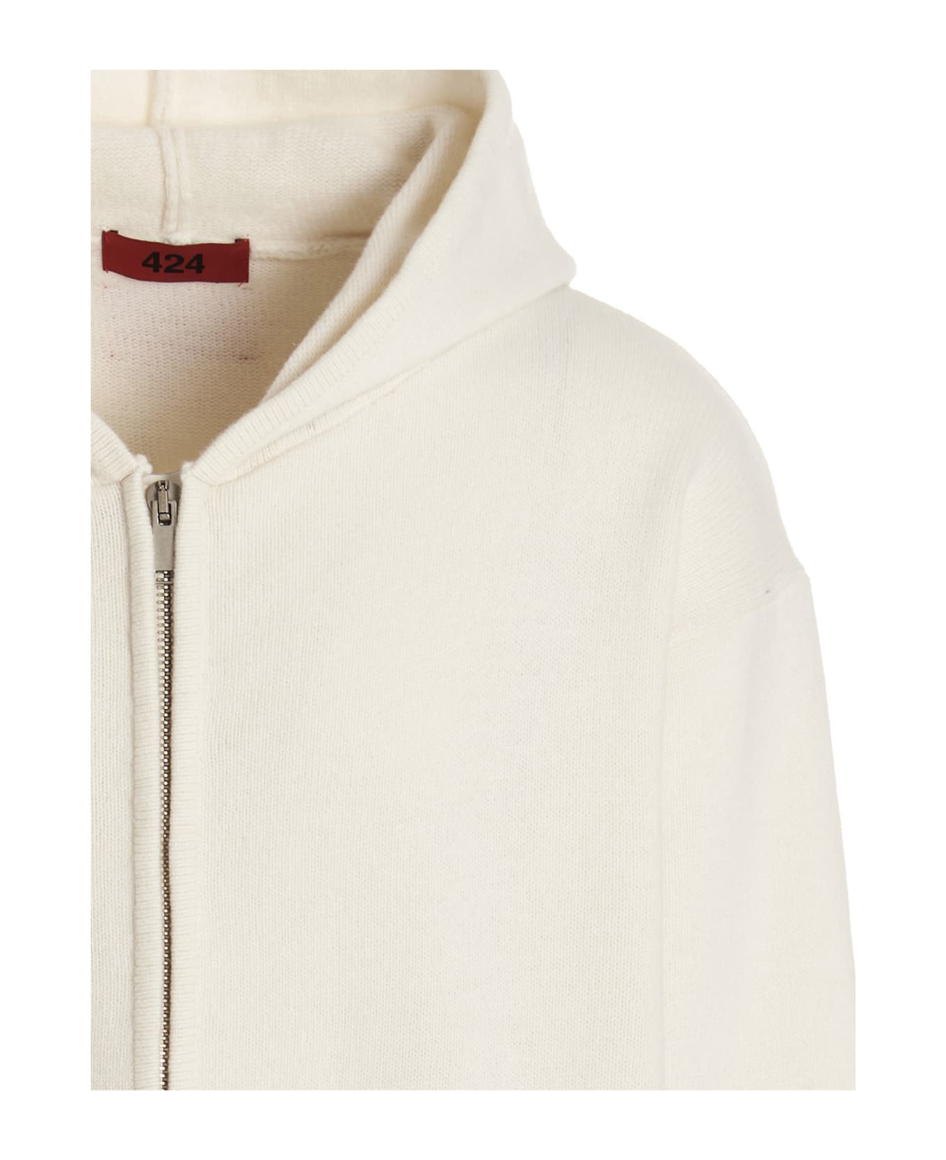FourTwoFour on Fairfax Embroidery Hooded Cardigan - Bianco