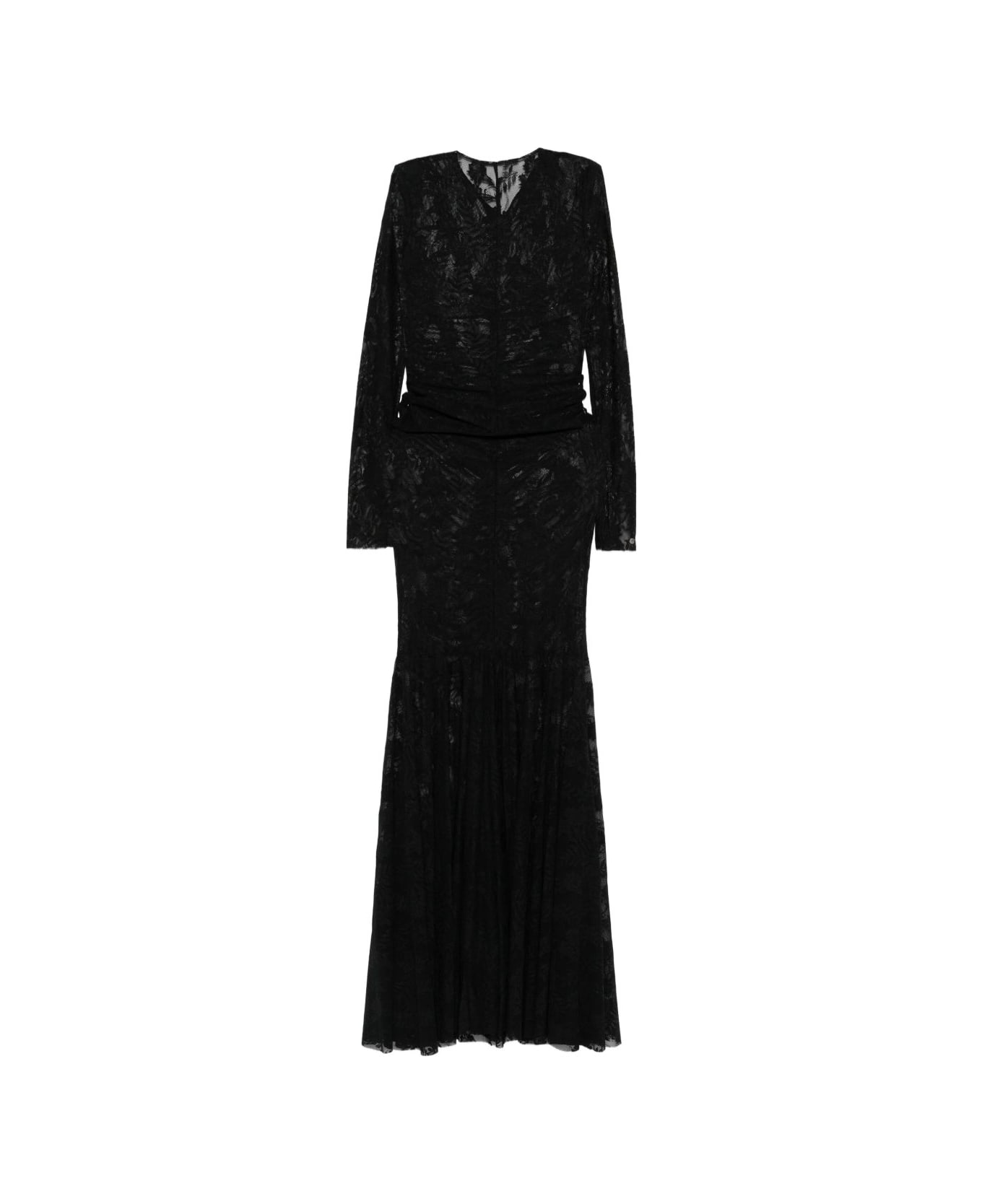 Norma Kamali Long Sleeve V-neck Maxi Dress - Black