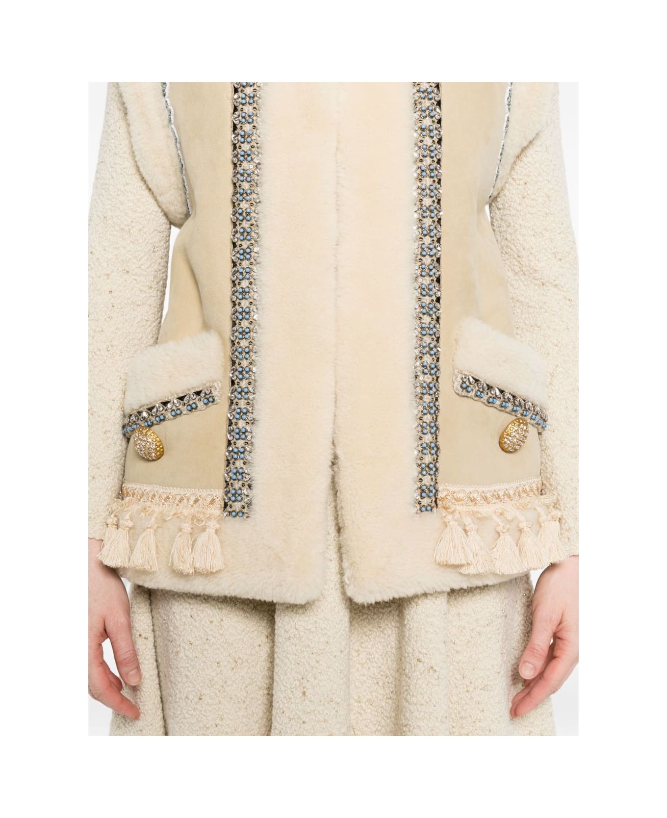 Valentino Garavani Leather Vest - Beige