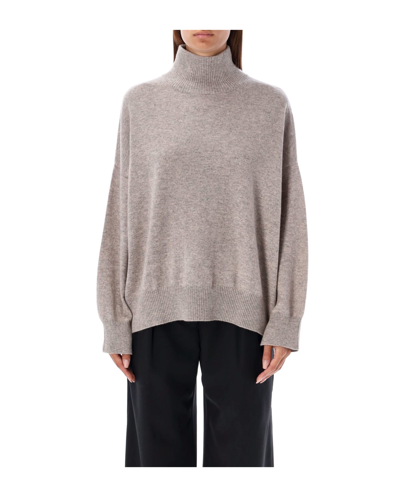 【LOULOU STUDIO】 LOULOU STUDIO Bera oversized ribbed cashmere turtleneck