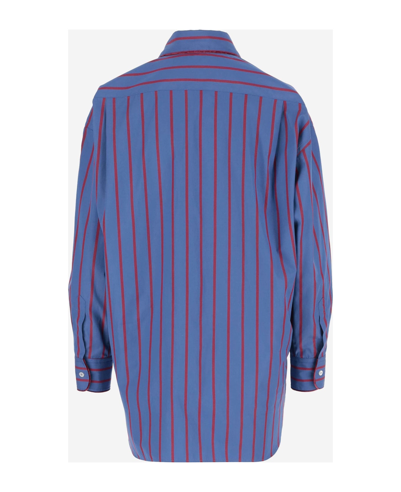 Etro Striped Cotton Shirt With Logo - Red シャツ