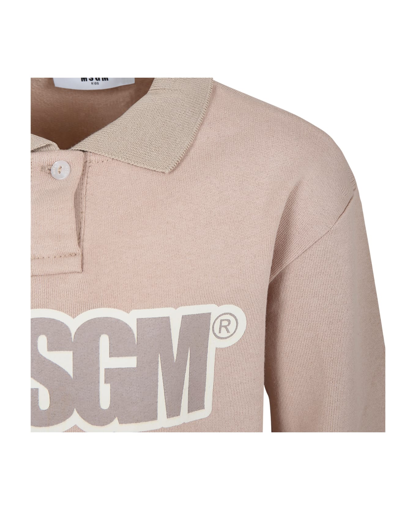 MSGM Beige Sweatshirt For Boy With Logo - Beige