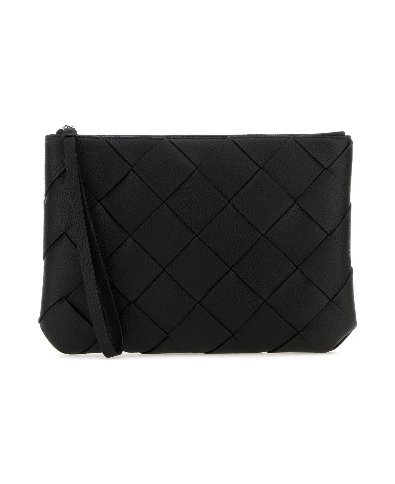 Bottega Veneta Black Leather Large Diago Clutch | italist