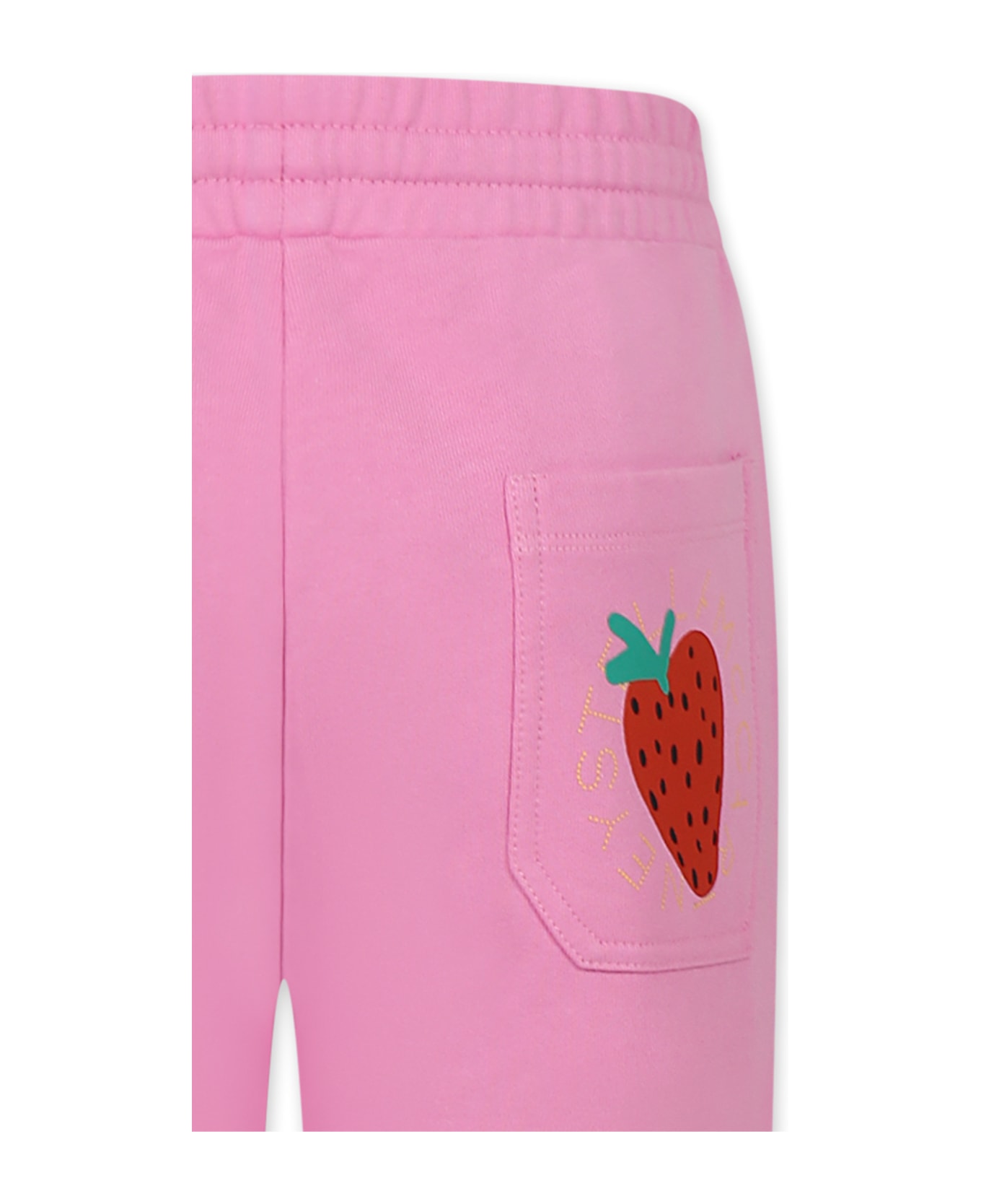 Stella McCartney Kids Pink Trousers For Girl With Strawberry - Pink