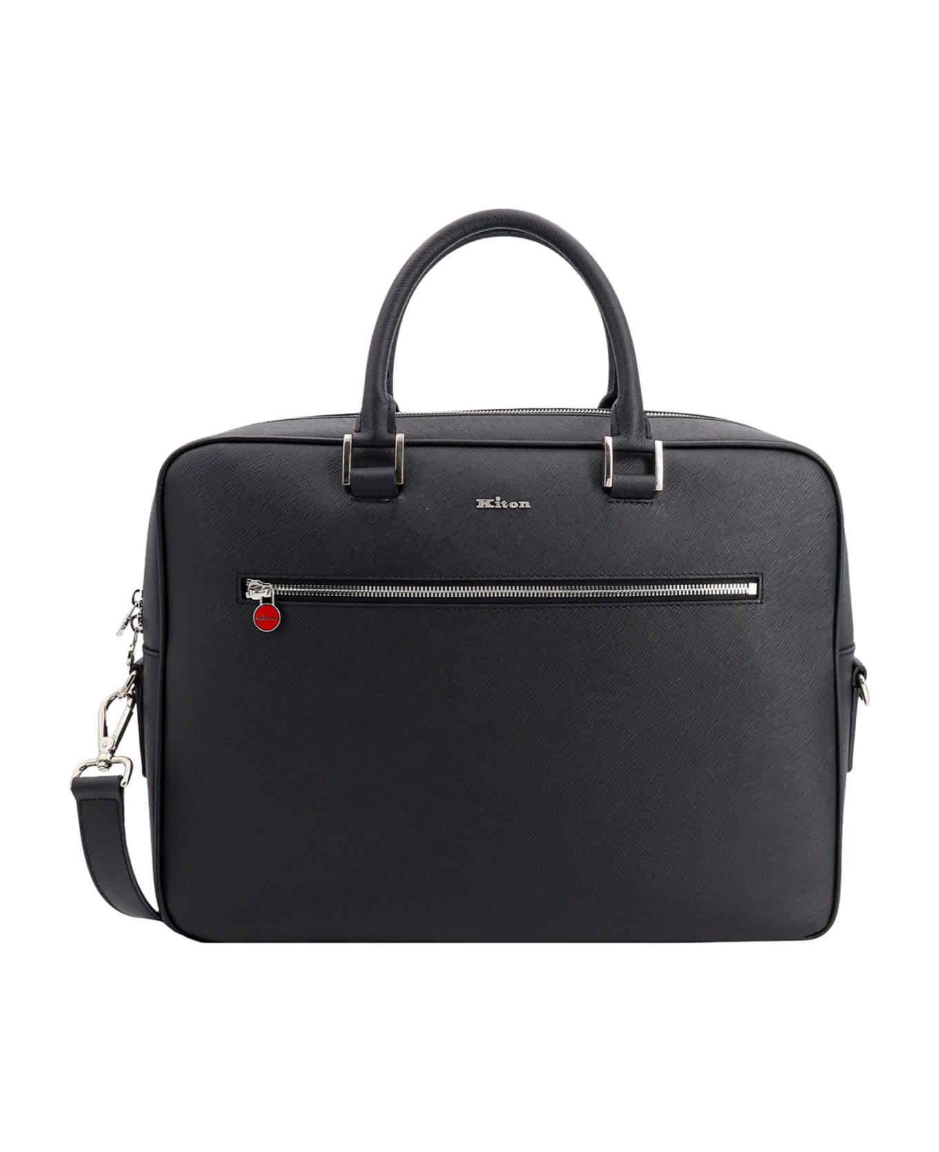 Kiton Leather Briefcase - Black