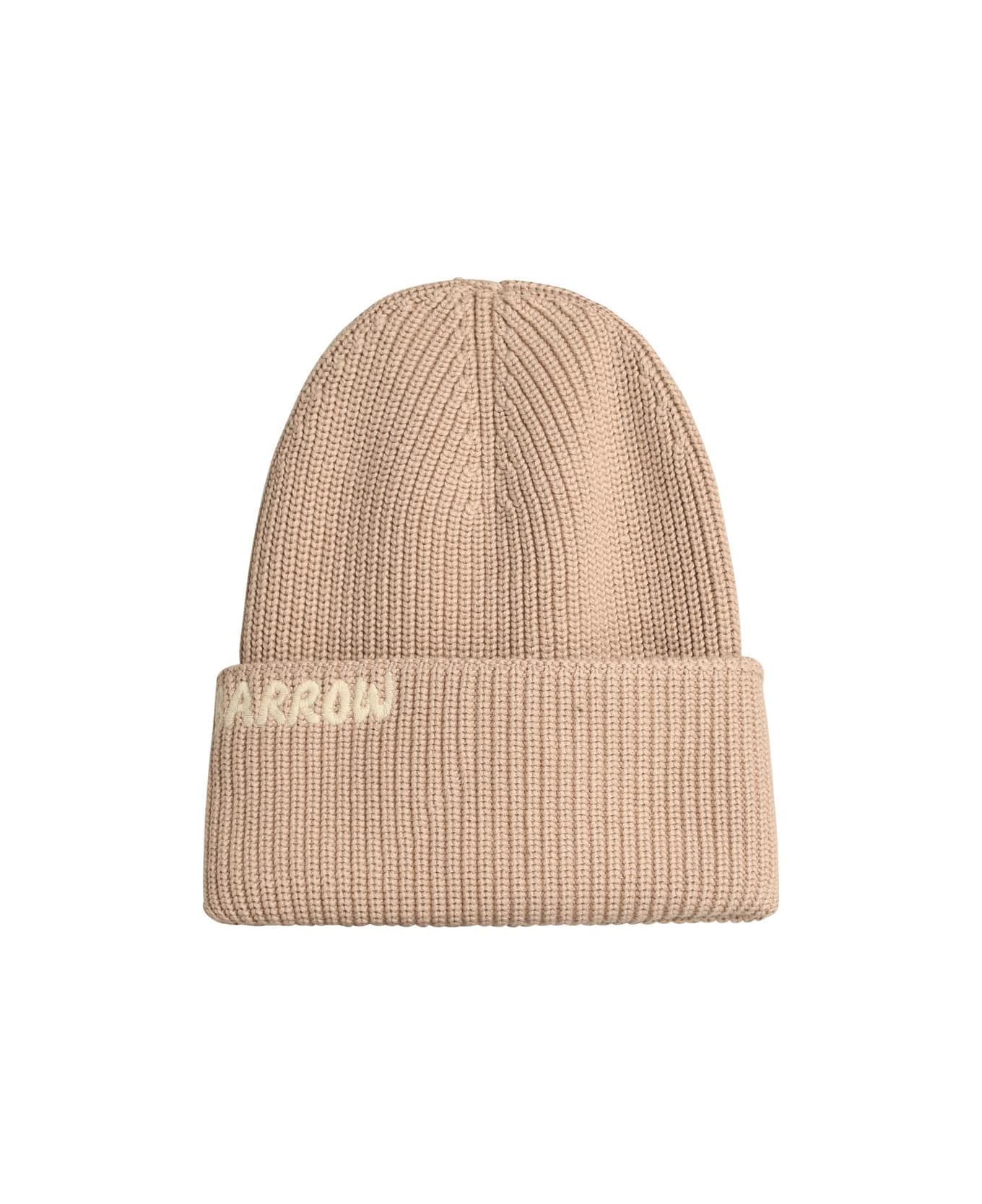 Barrow Beige Cotton Blend Beanie - Beige