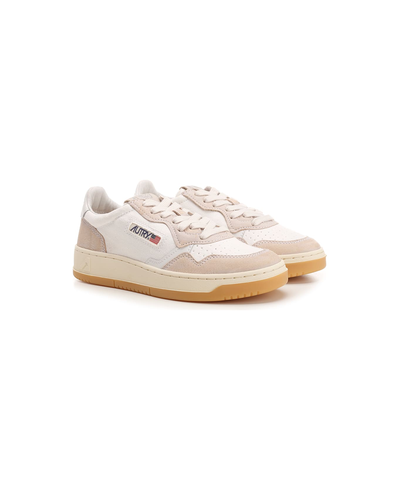 Autry Medalist Sneakers In Leather And Canvas - White