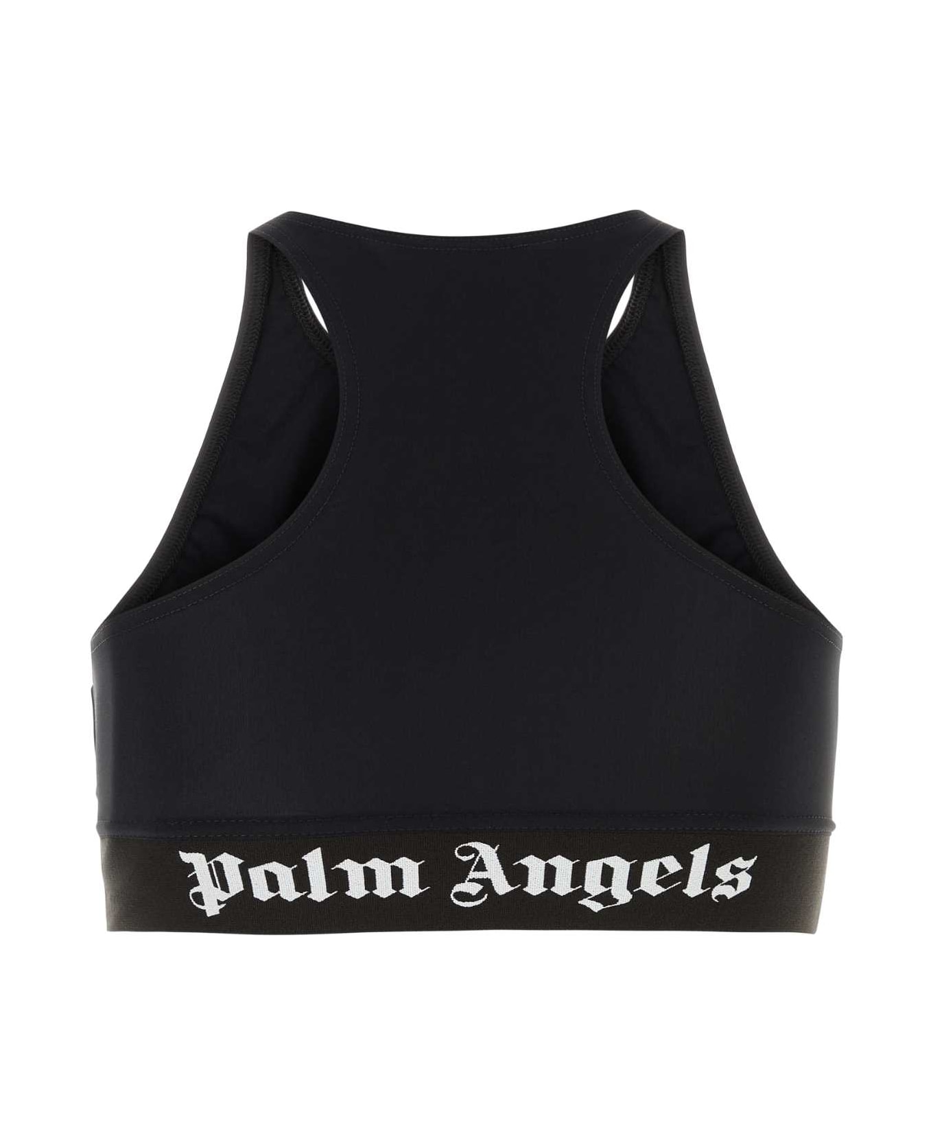 Palm Angels Black Stretch Nylon Crop Top - 1001