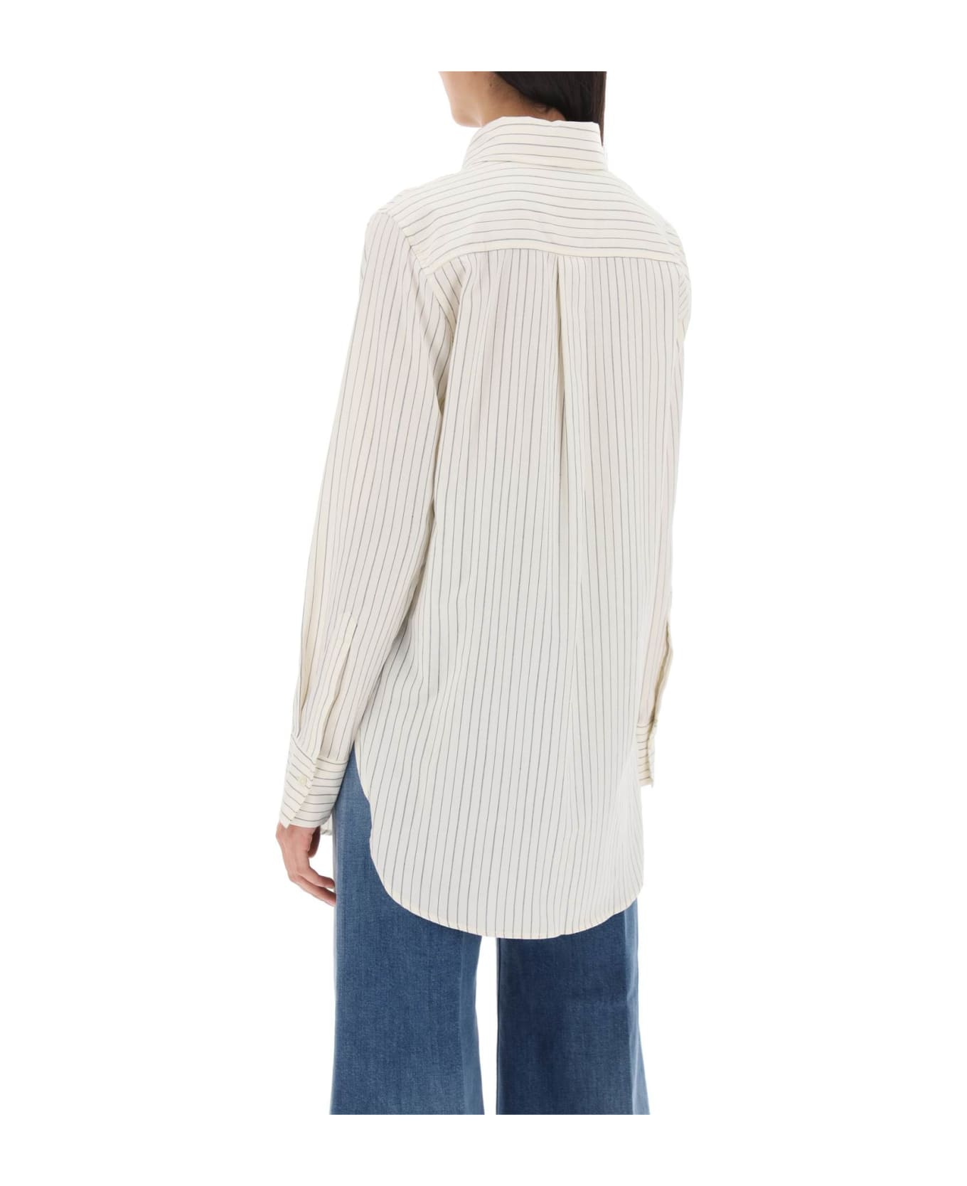 Closed Striped Cotton-wool Shirt - IVORY