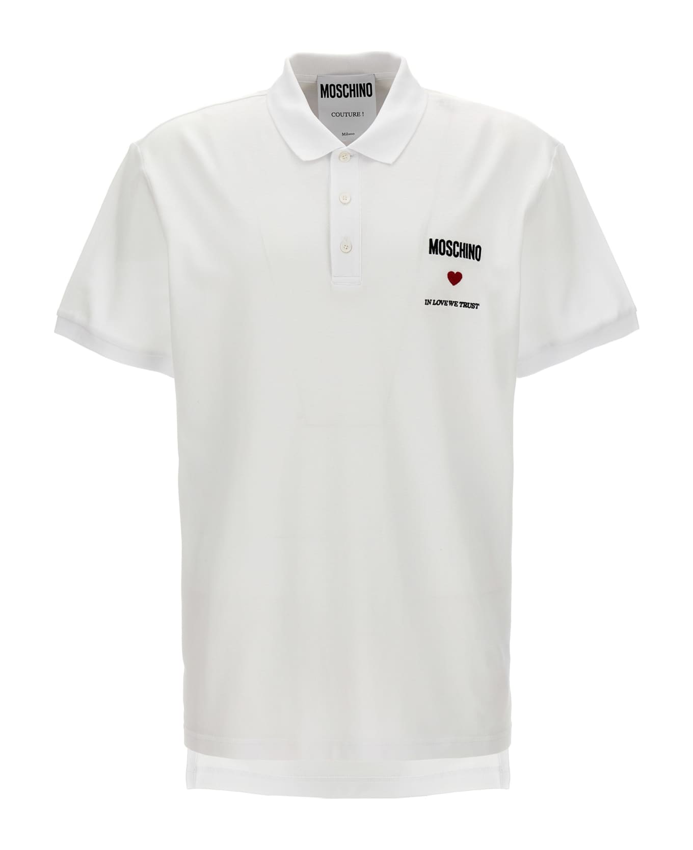 Moschino 'in Love We Trust' Polo Shirt - White