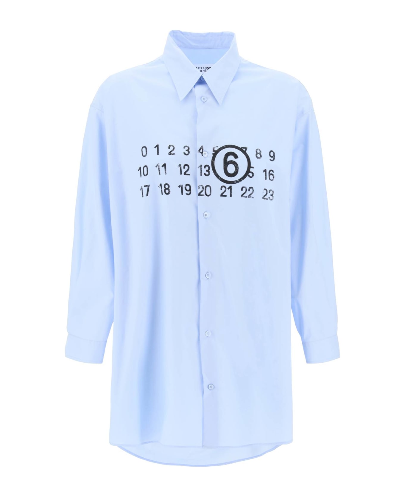 MM6 Maison Margiela Shirt Dress With Numeric Logo - Blue シャツ