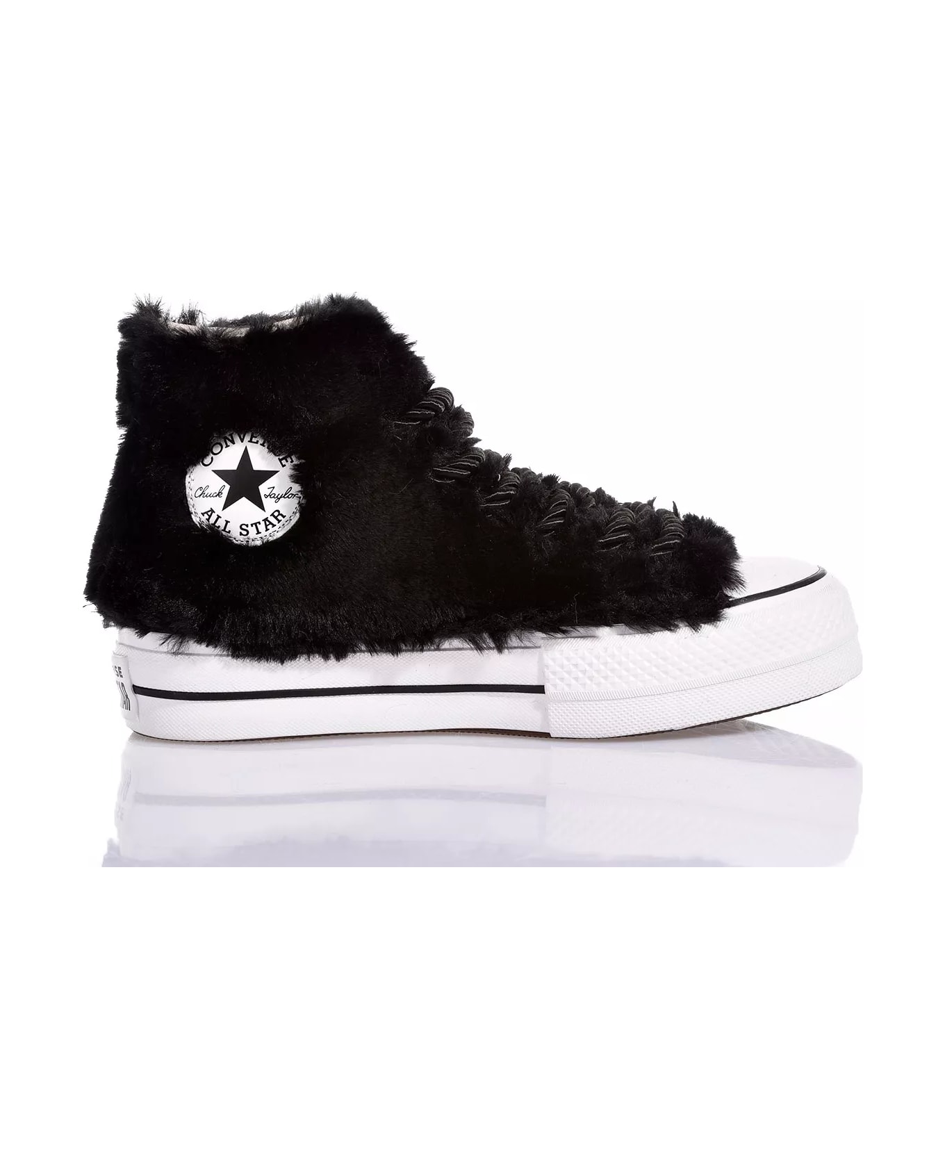 Mimanera Converse Platform Fluffy Black