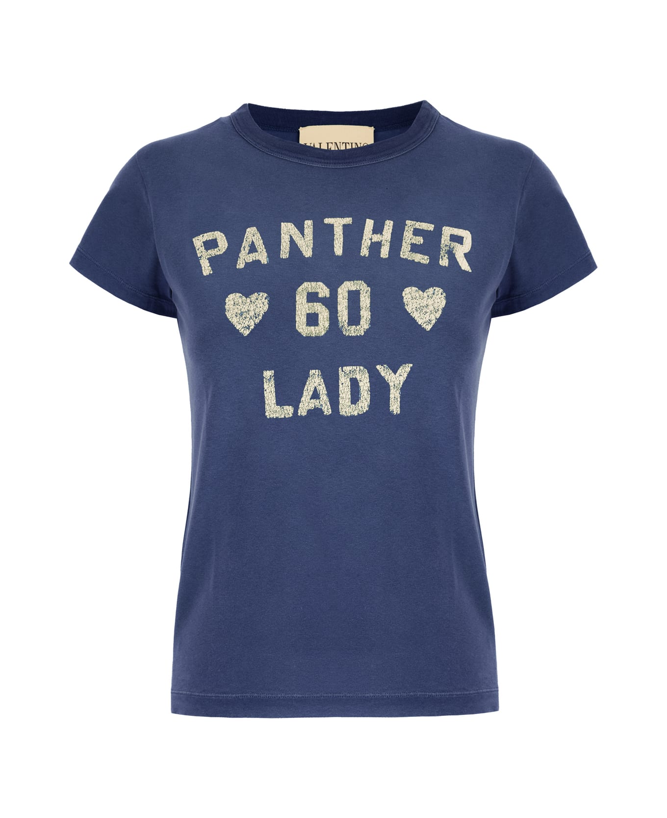 Tシャツ・カットソー 25FW Valentino Garavani Cotton T-Shirt With Panth blue Valentino Garavani Blue Cotton T-shirt | italist