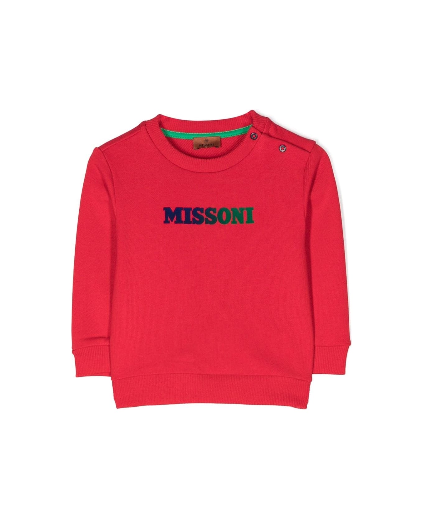 Missoni Kids Sweatshirt With Print - Red ニットウェア＆スウェットシャツ