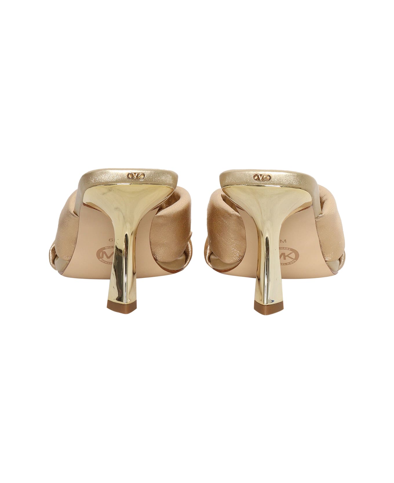 Michael Kors Elena Gold Leather Sandals - GOLD