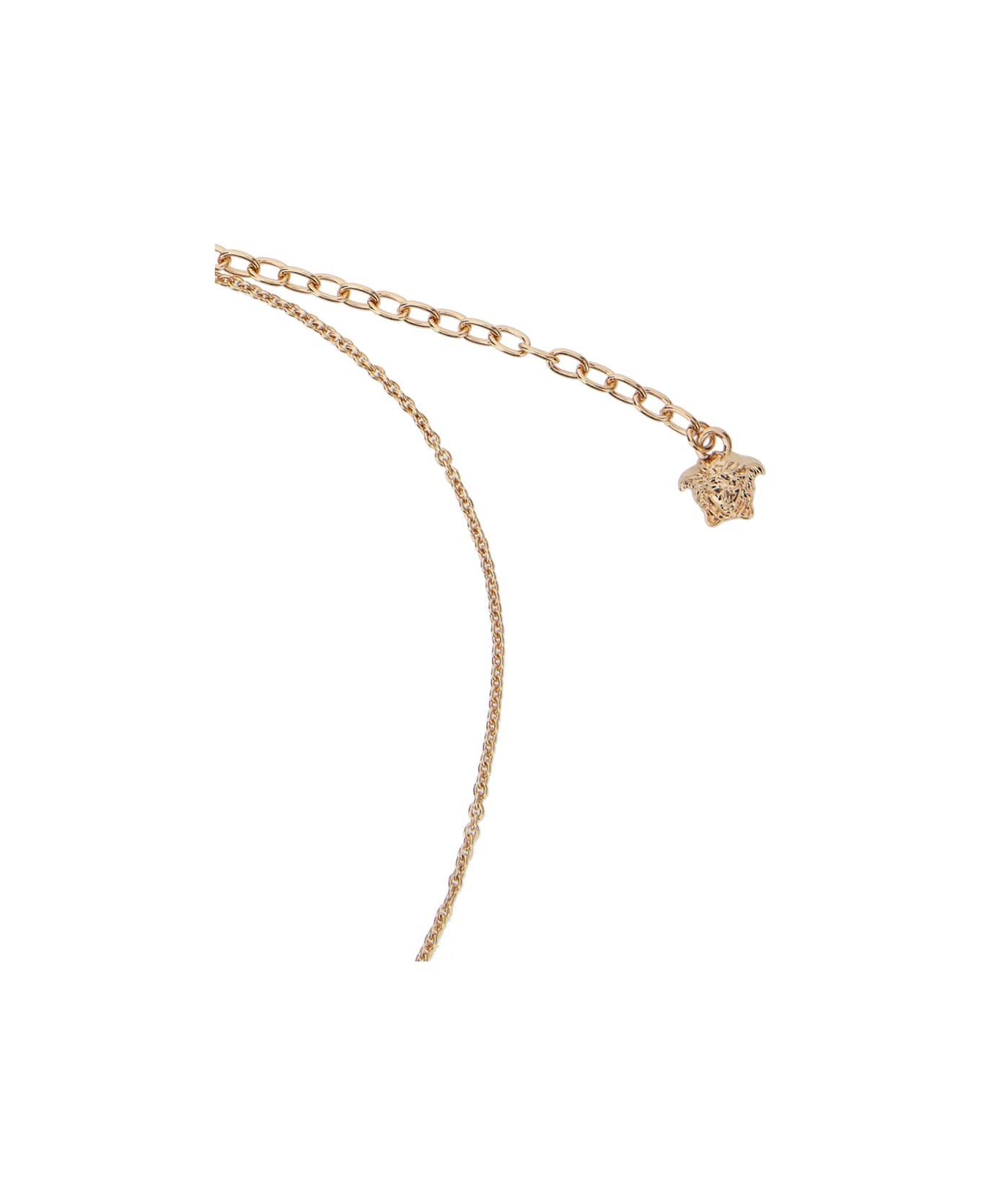 Versace Gold-colored Necklace With Medusa Head Pendant In Brass Man - Metallic