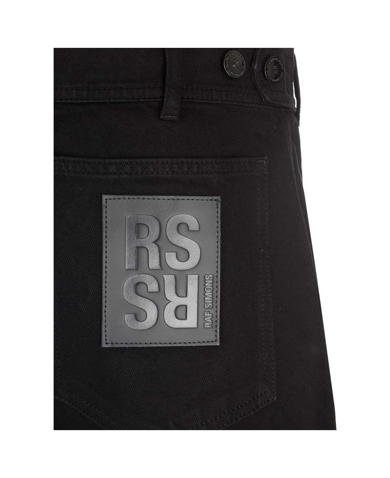 Raf Simons Black Bermuda Shorts With Application - Black