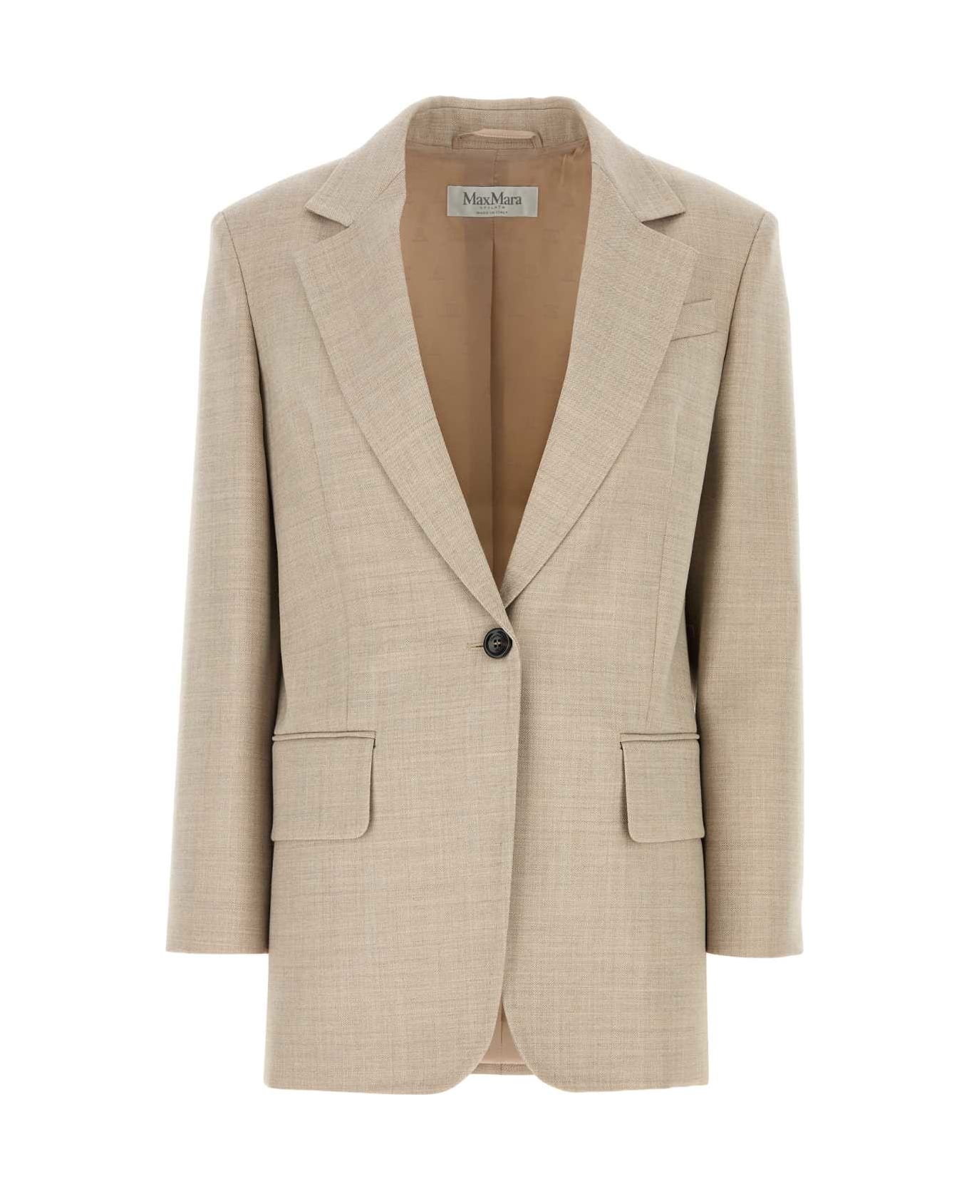 Max Mara Cappuccino Gabardine Rosi Blazer - Beige