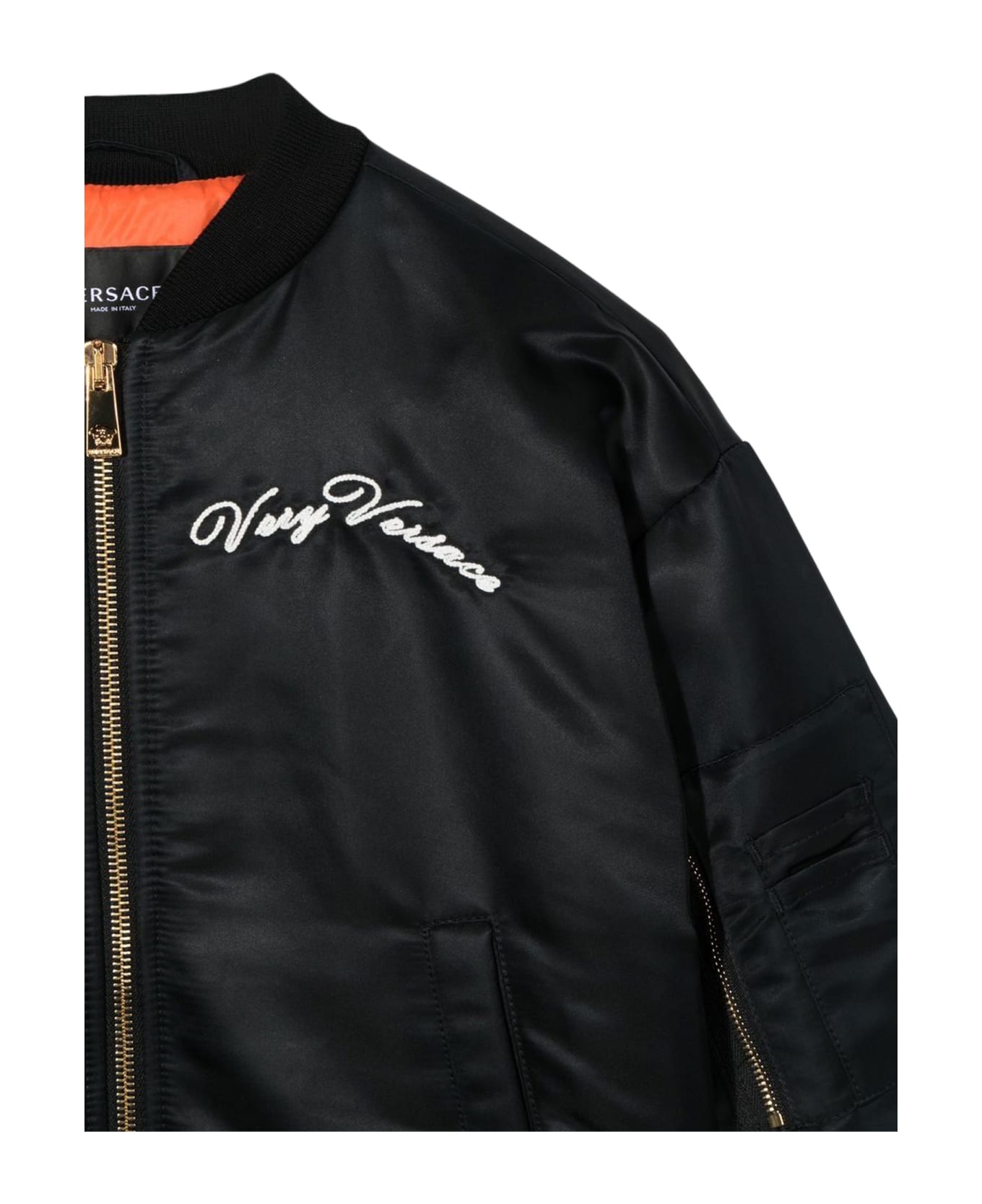 Versace Donatella Embroidery Bomber Jacket - NERO