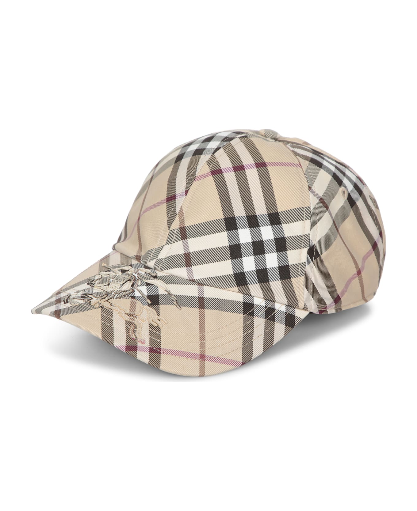 Burberry Check Beige Baseball Cap - ALABASTERIPCHECK