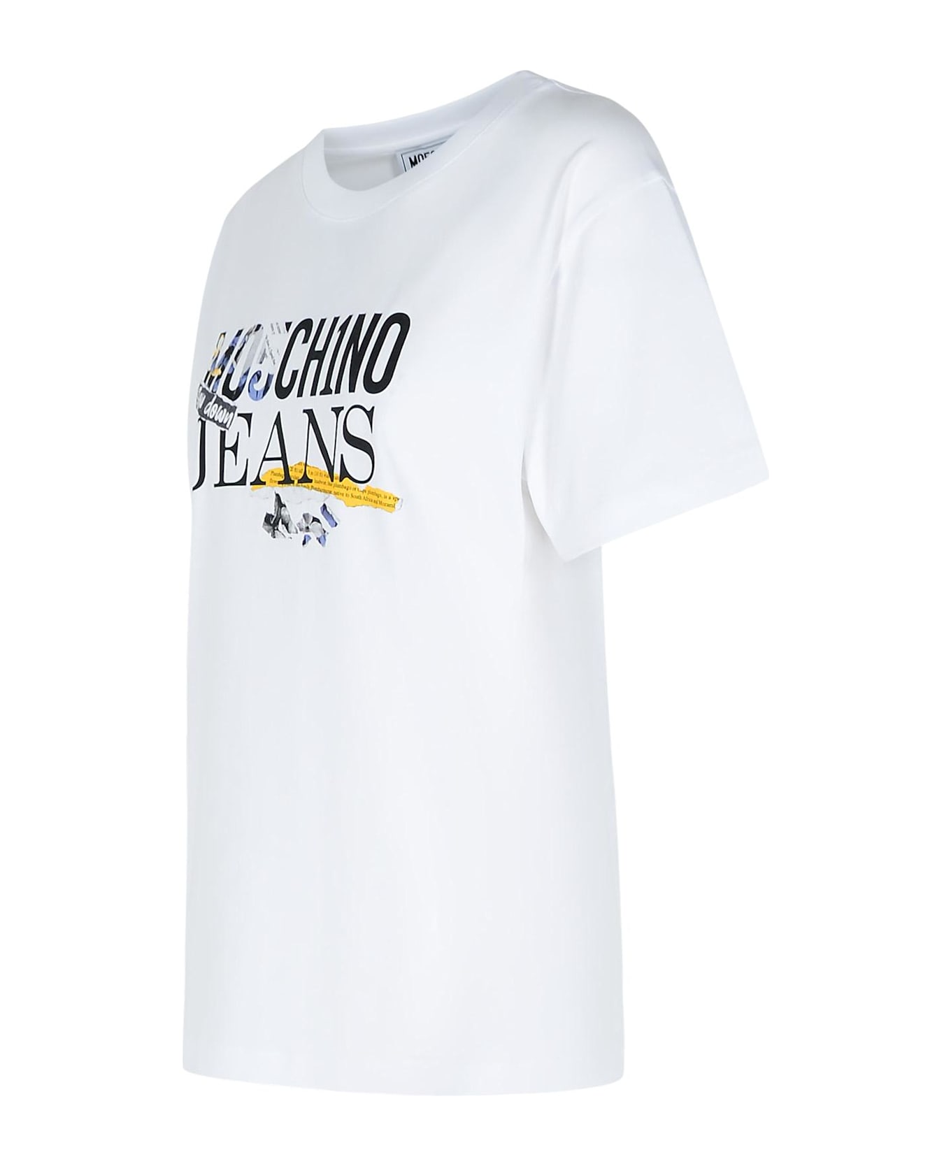 M05CH1N0 Jeans White Cotton T-shirt - White
